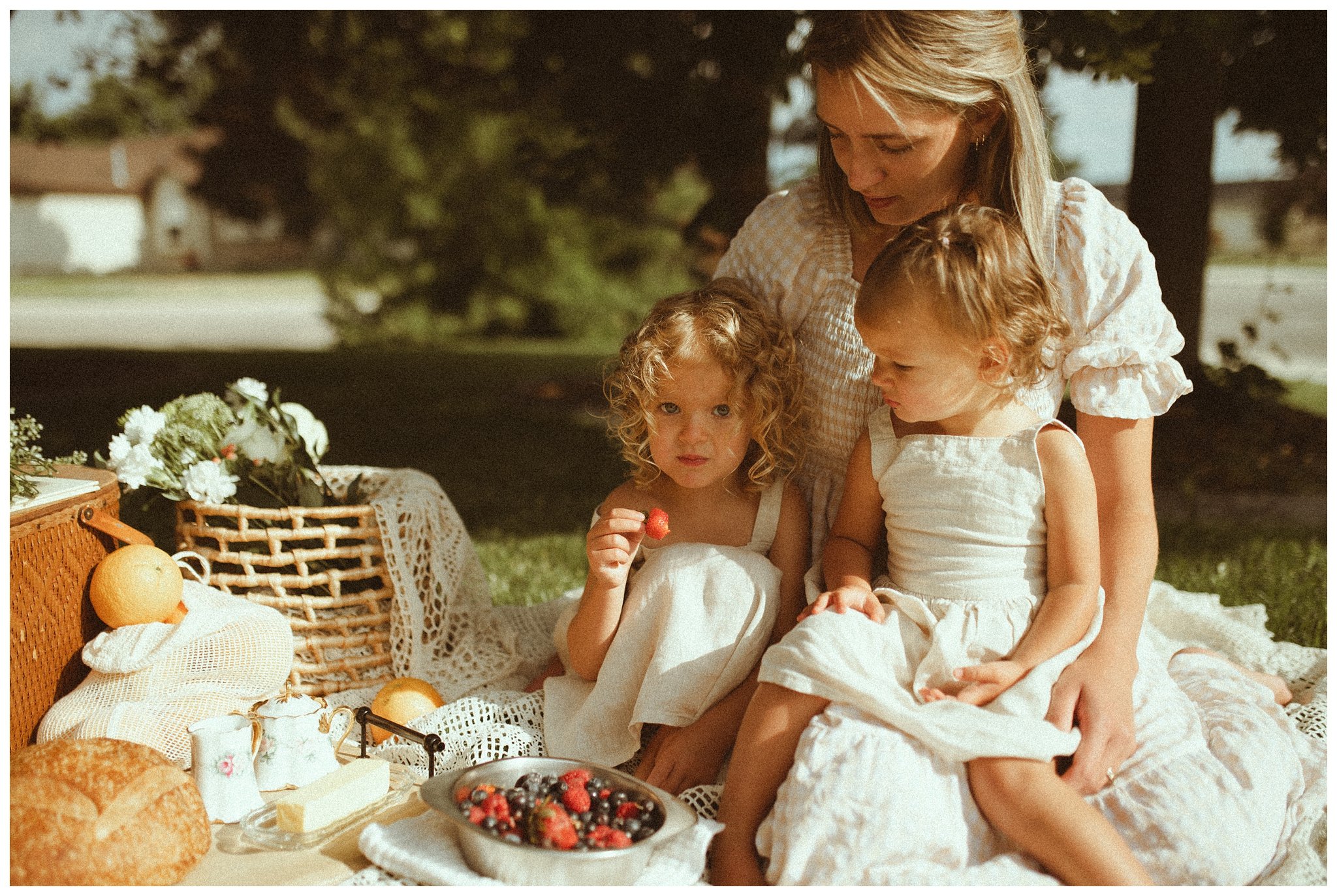 Backyard CottageCore Picnic Motherhood Session in Boise, ID