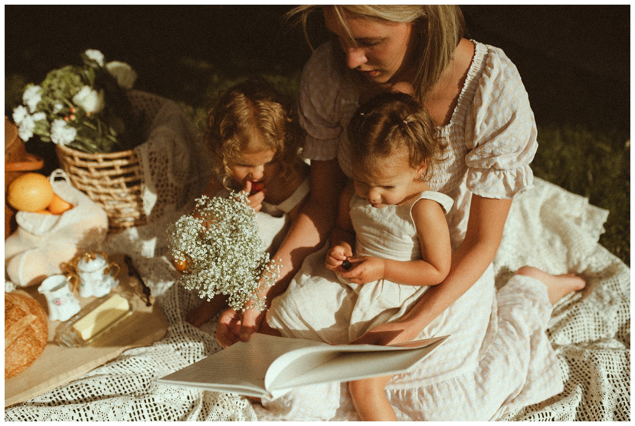 Backyard CottageCore Picnic Motherhood Session in Boise, ID