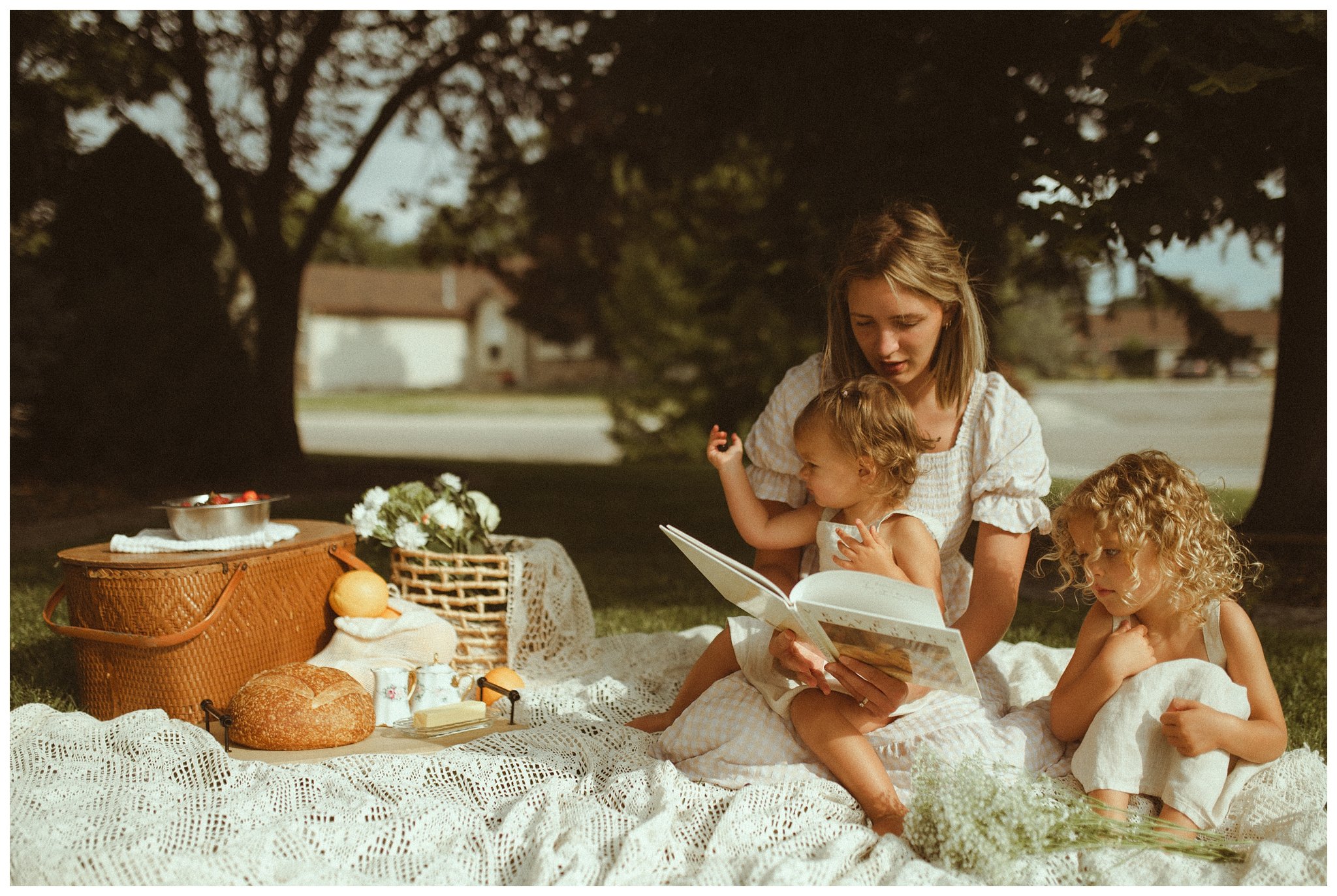 Backyard CottageCore Picnic Motherhood Session in Boise, ID