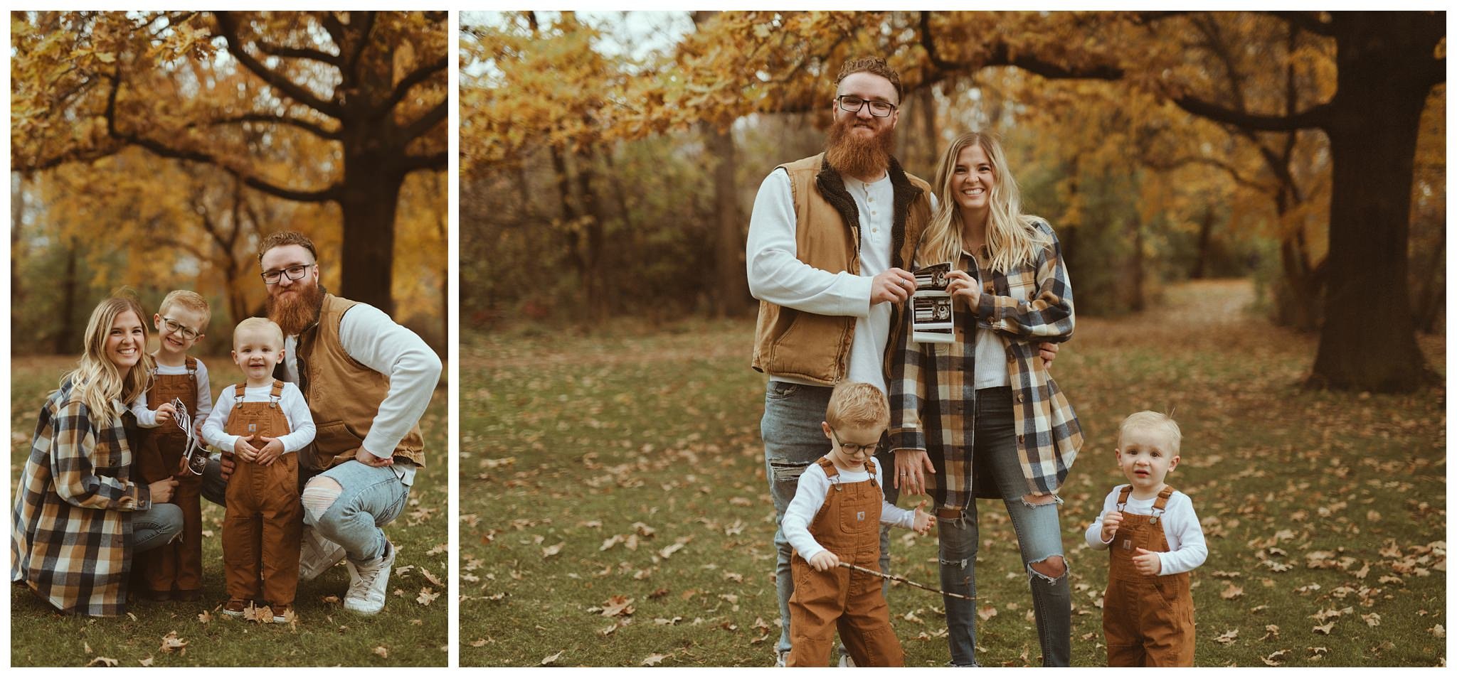 Black Family Fall Family Session and Pregnancy Announcement in Boise, ID at Idaho Fallen Firefighters Memorial Park