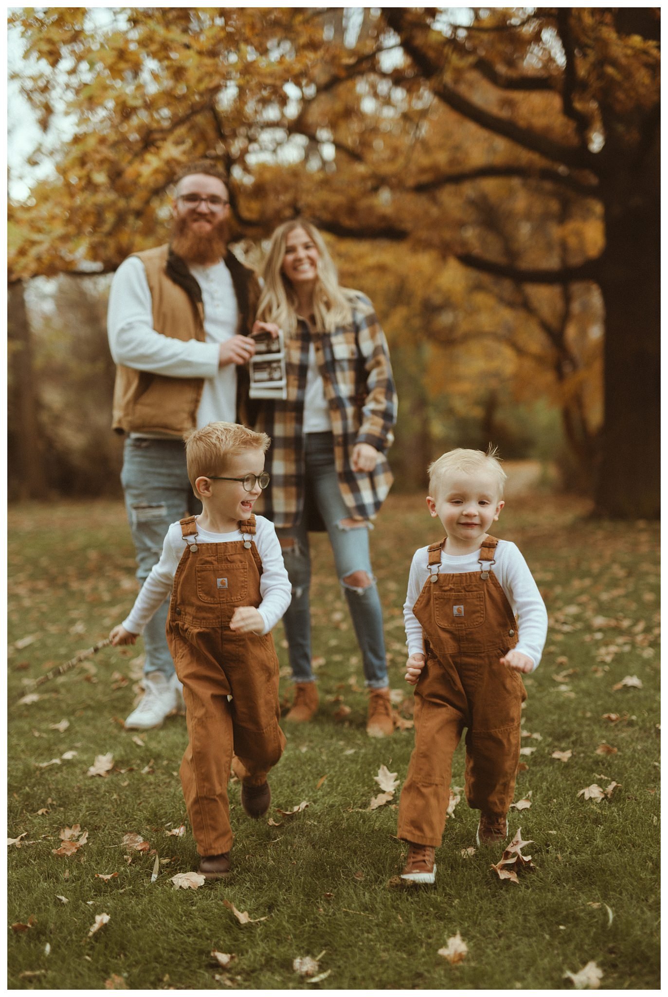 Black Family Fall Family Session and Pregnancy Announcement in Boise, ID at Idaho Fallen Firefighters Memorial Park