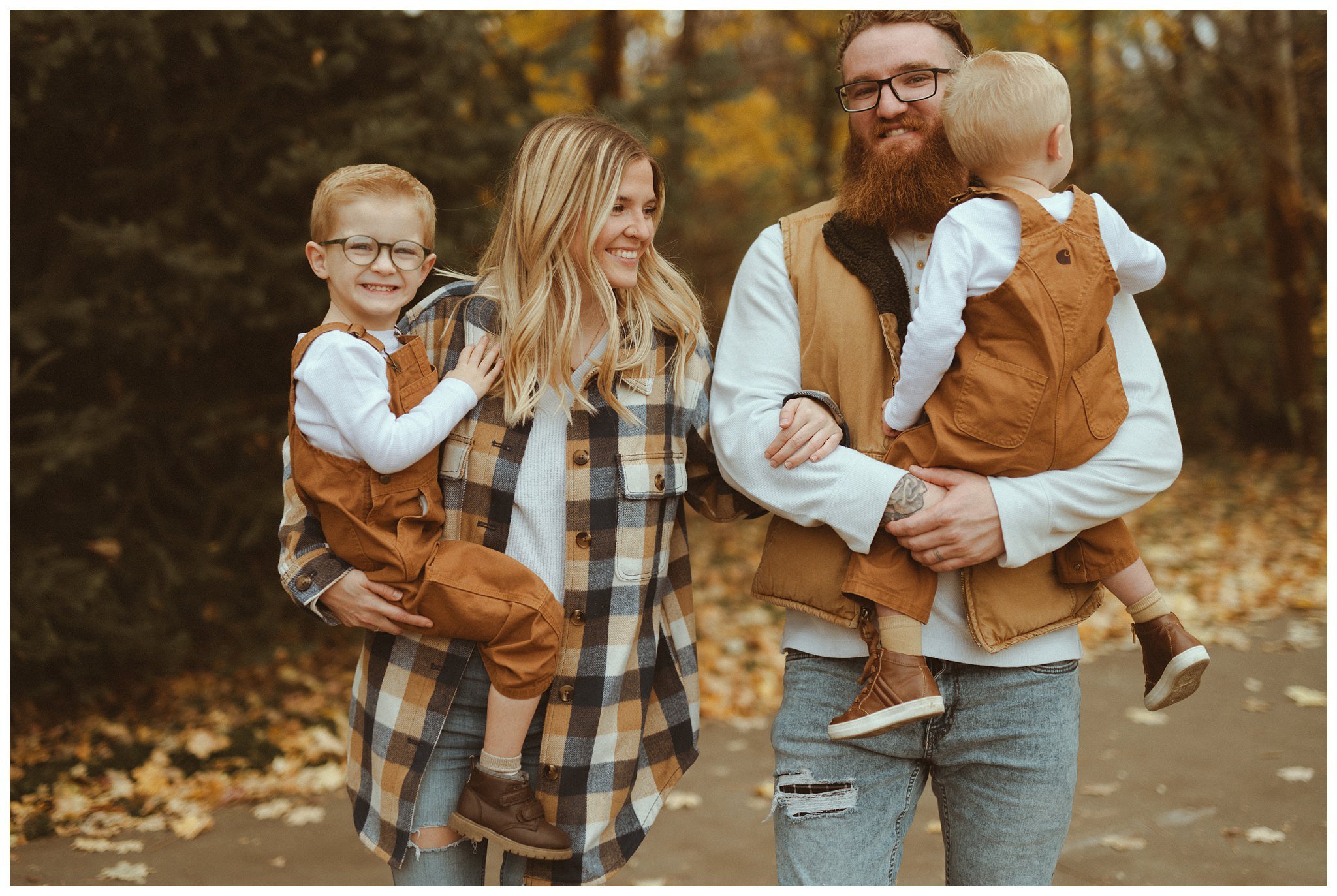 Black Family Fall Family Session and Pregnancy Announcement in Boise, ID at Idaho Fallen Firefighters Memorial Park