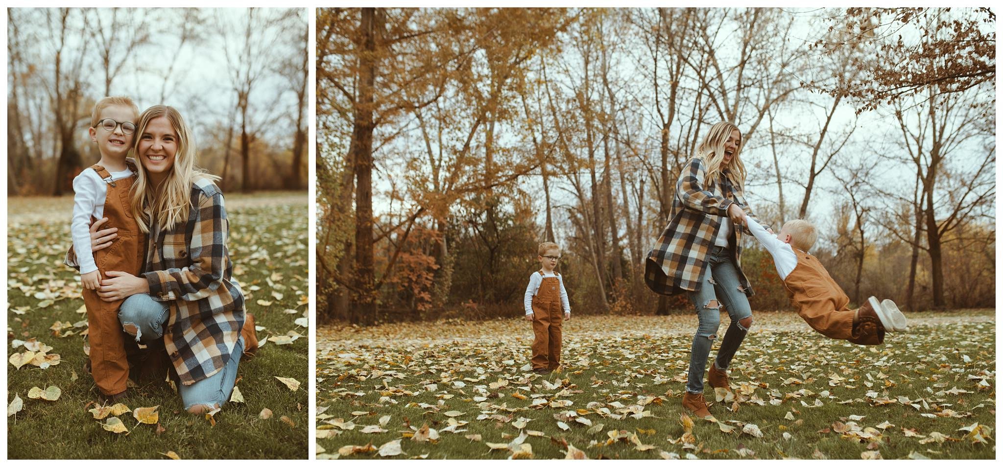 Black Family Fall Family Session and Pregnancy Announcement in Boise, ID at Idaho Fallen Firefighters Memorial Park