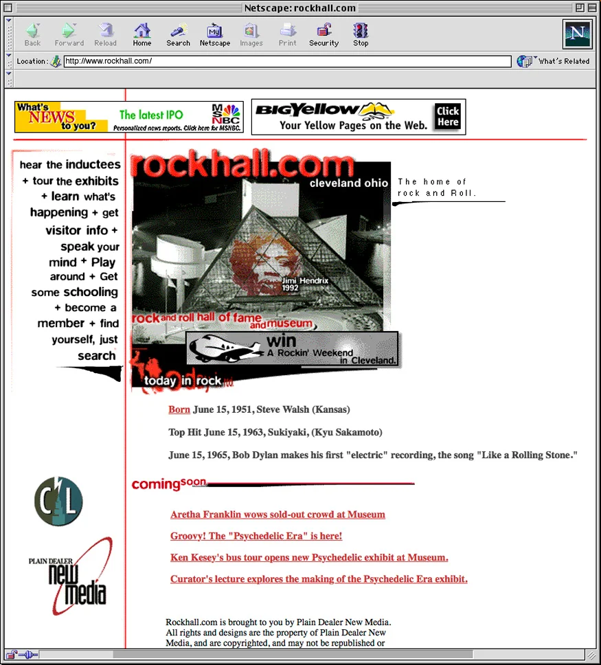 This is my 1997 Design for www.rockhall.com