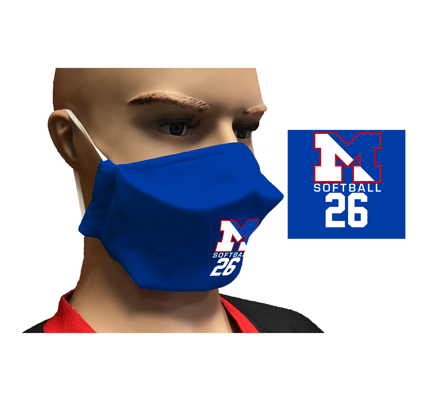 Mask: Montclair Softball with Number