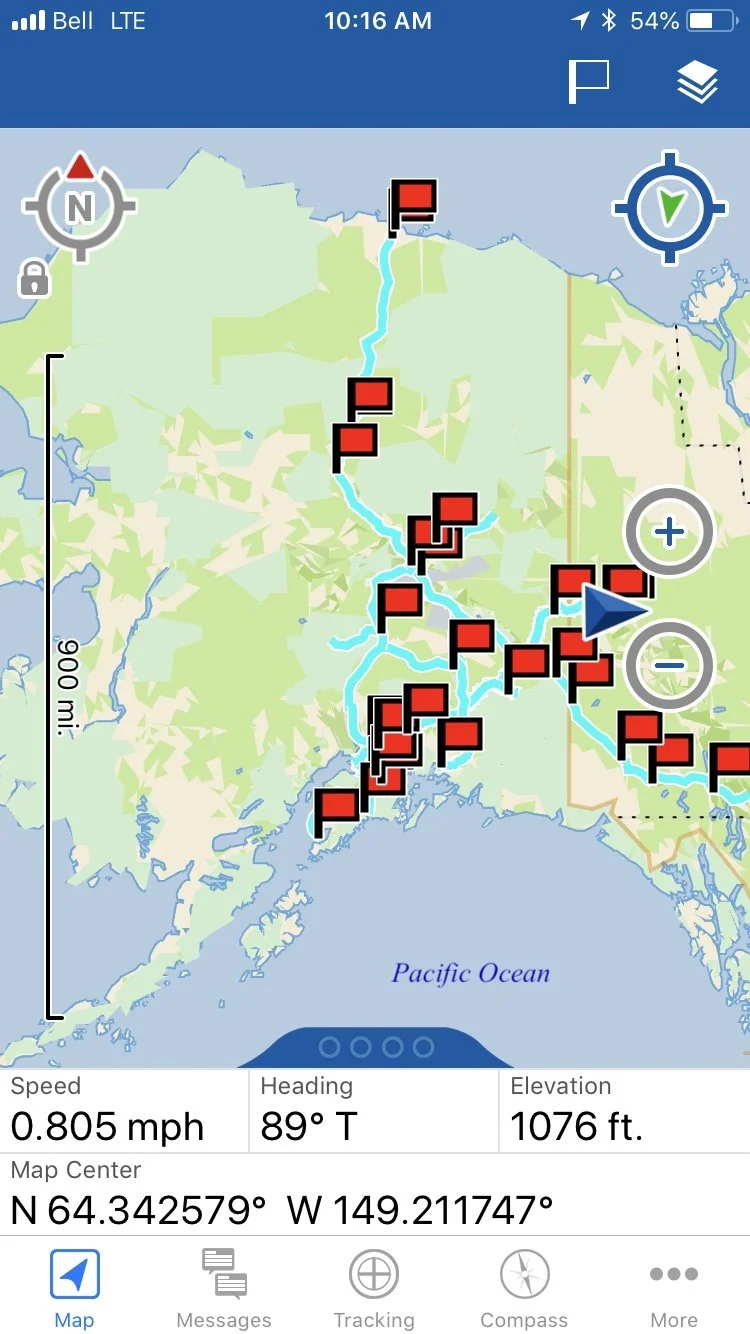  Tracked route through Alaska  