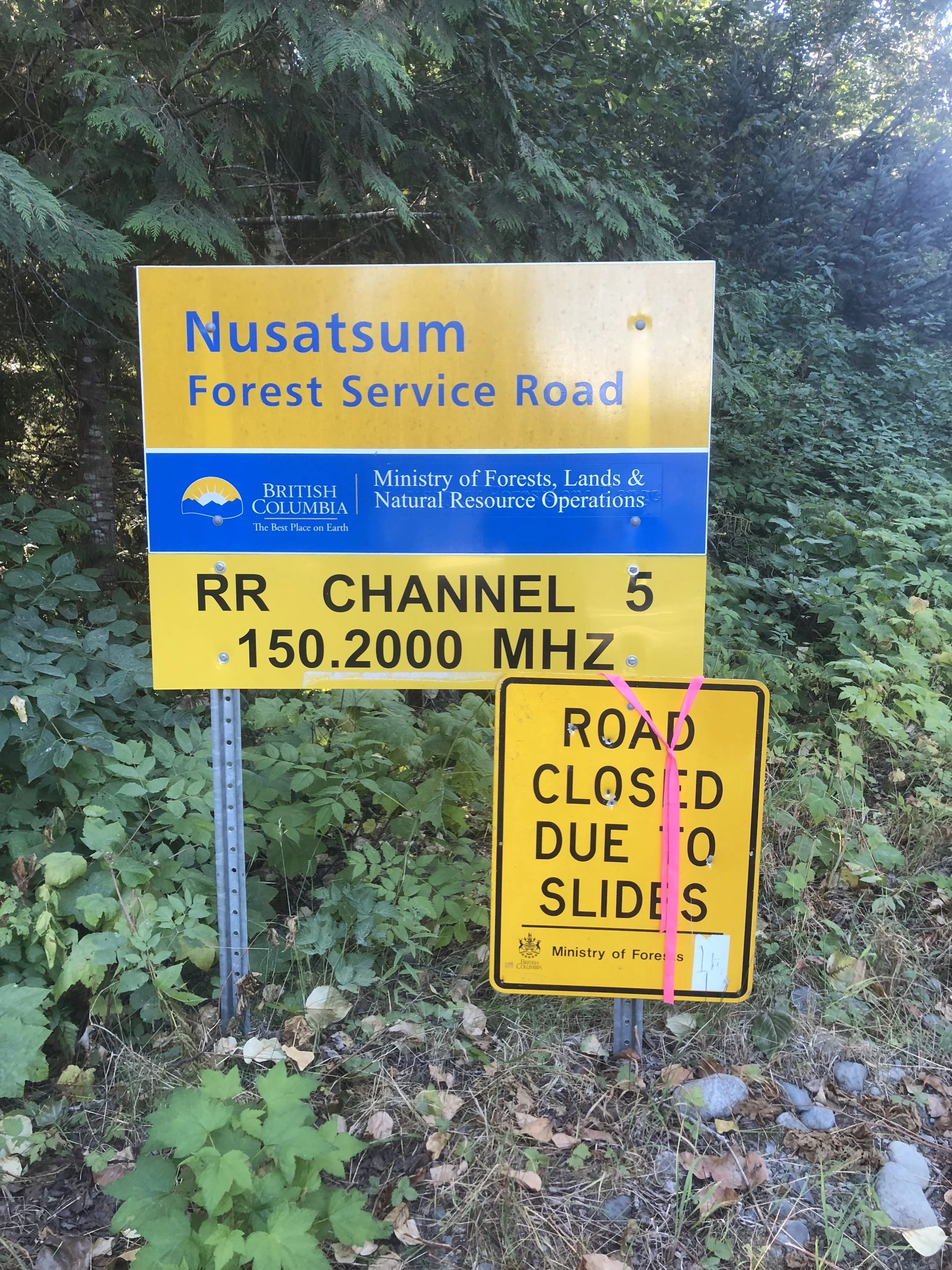  Road closed due to slides 