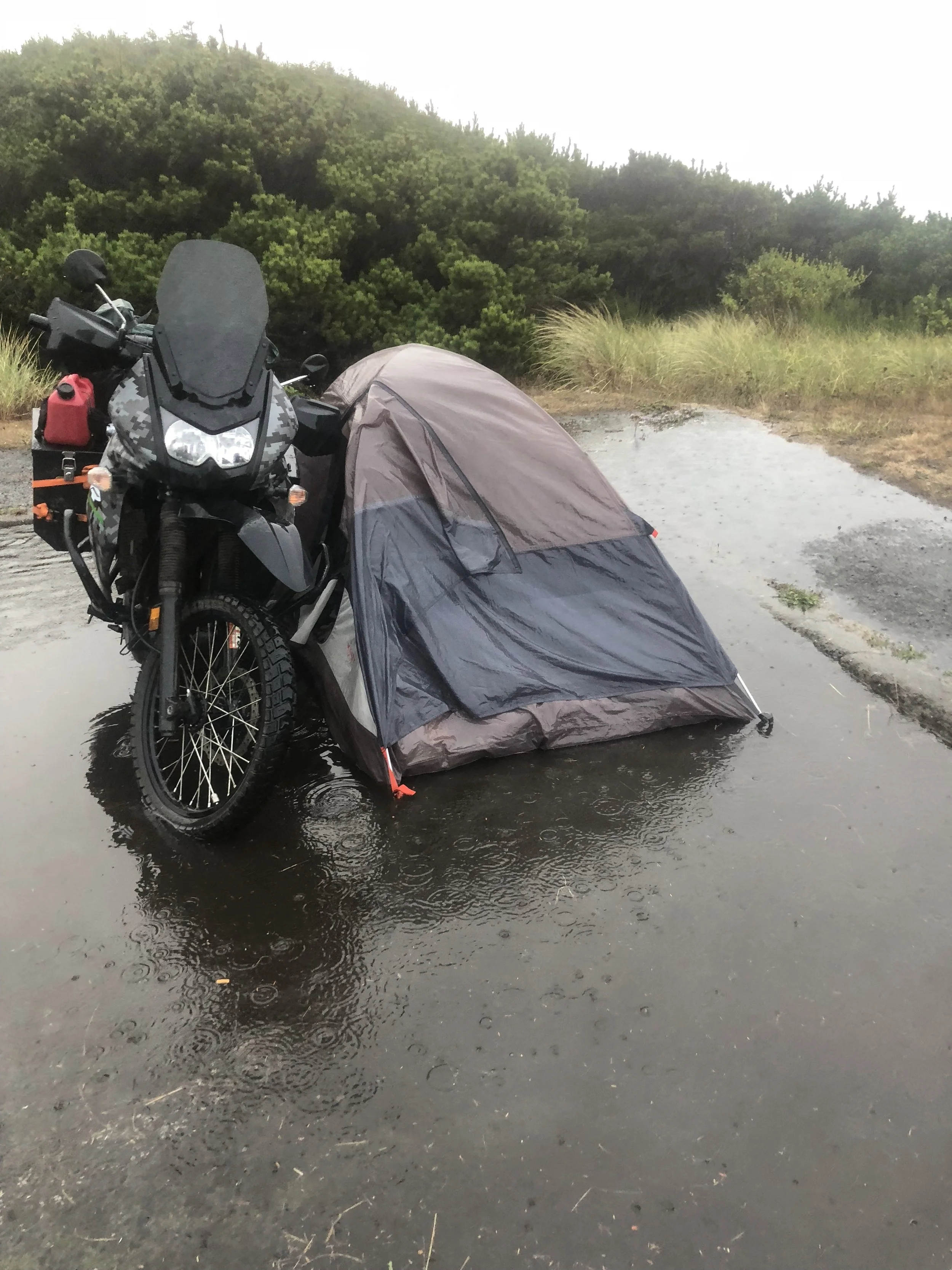 Flooded. Woke up floating in the tent. Everything inside was soaked. 