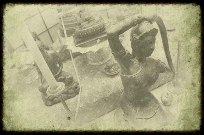 statue of Mae Thoranie on Naga Center altar