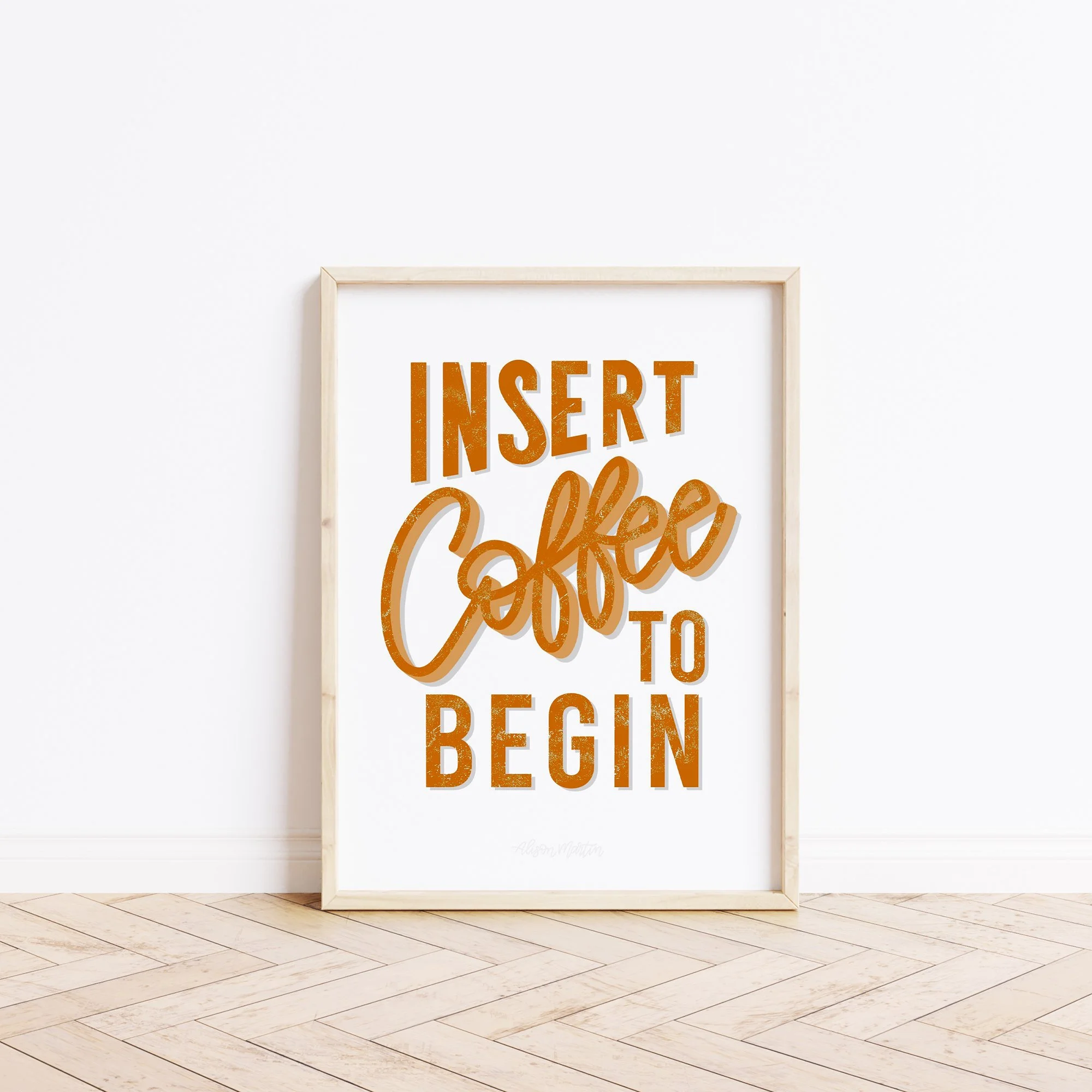 Insert Coffee Watercolour Art Print 9 x 12