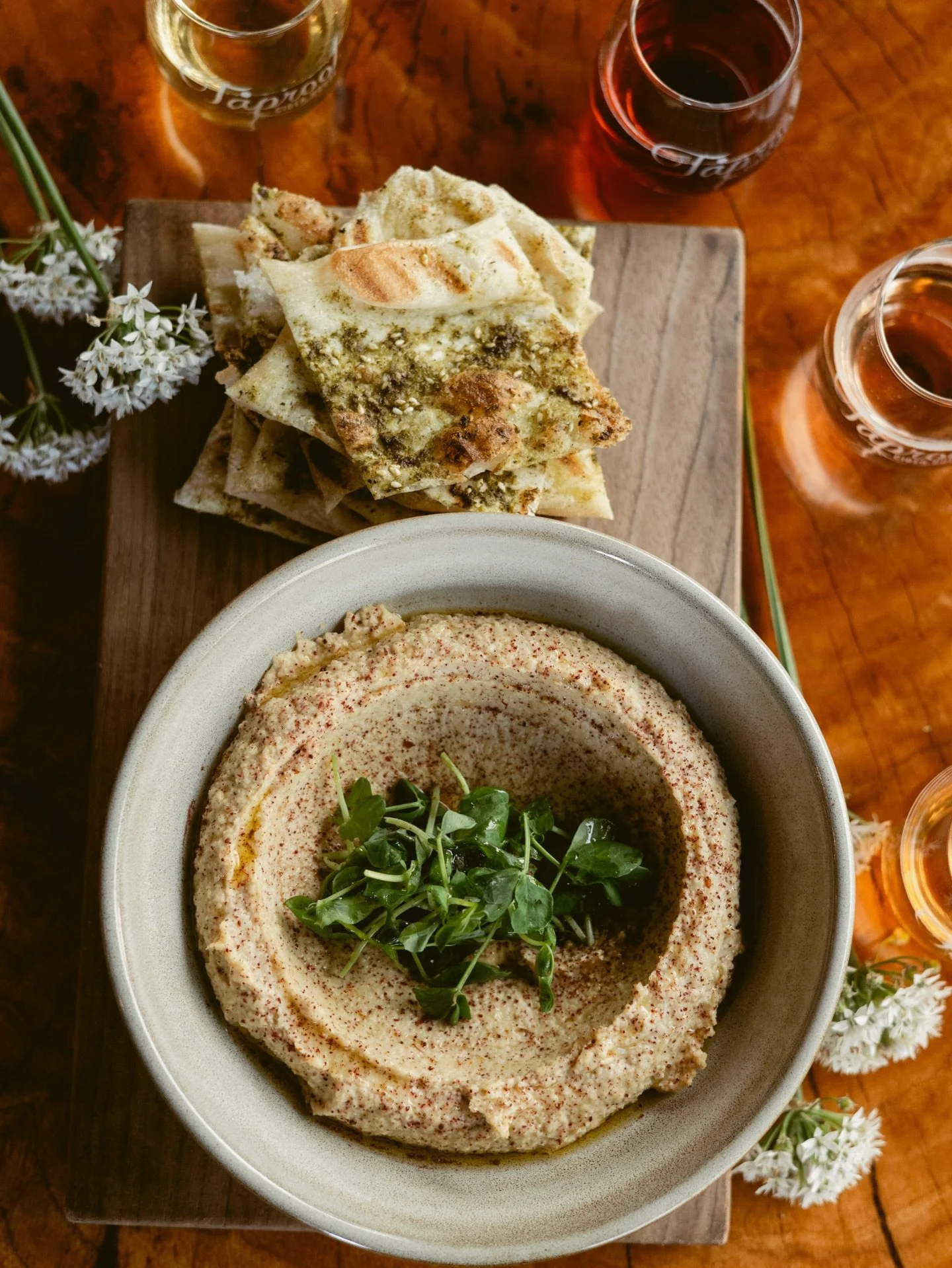 It&rsquo;s a Super Bowl of Hummus Sunday! Take your favorites to the party or dine in for a tasty treat @taproot_cider_house #hummus #ciderhouse #superbowlsnacks #hardcider