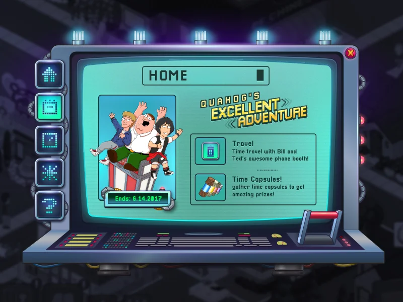 Background art, Buttons & logo design for Family Guy + Bill & Ted Event