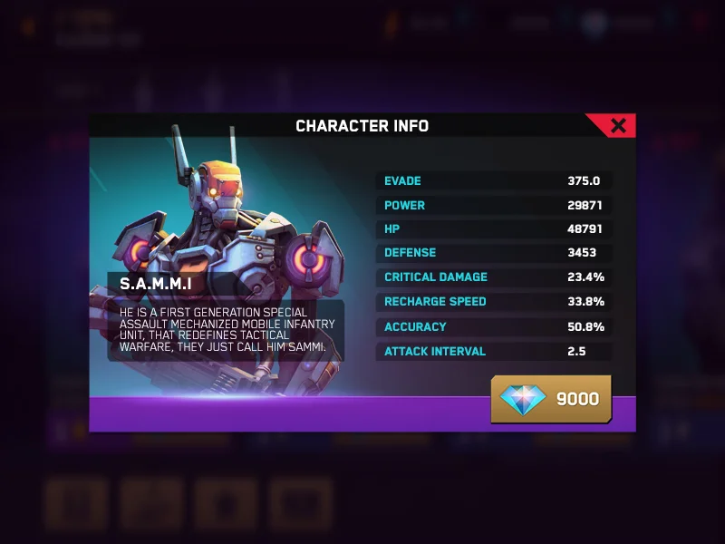 UI design for RIVAL FIRE mobile game