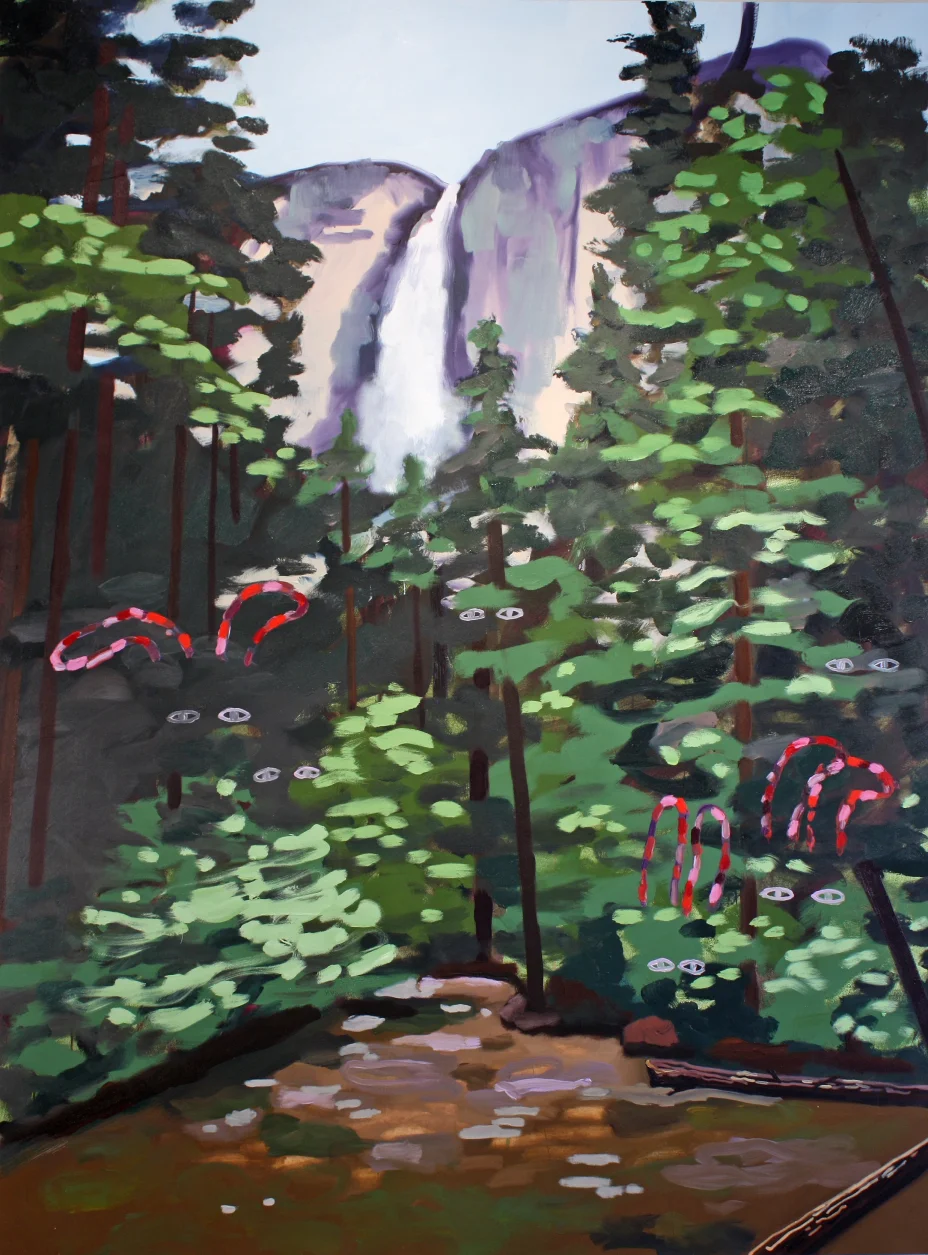 Yosemite Falls and Forest Ghosts, 2013. Oil &amp; acrylic on canvas 97 x 73 inches. o