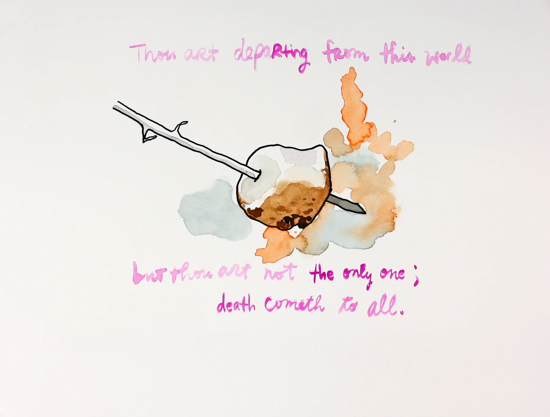 "Thou art departing..." 2013. Mixed media on paper, 11 x 15 inches