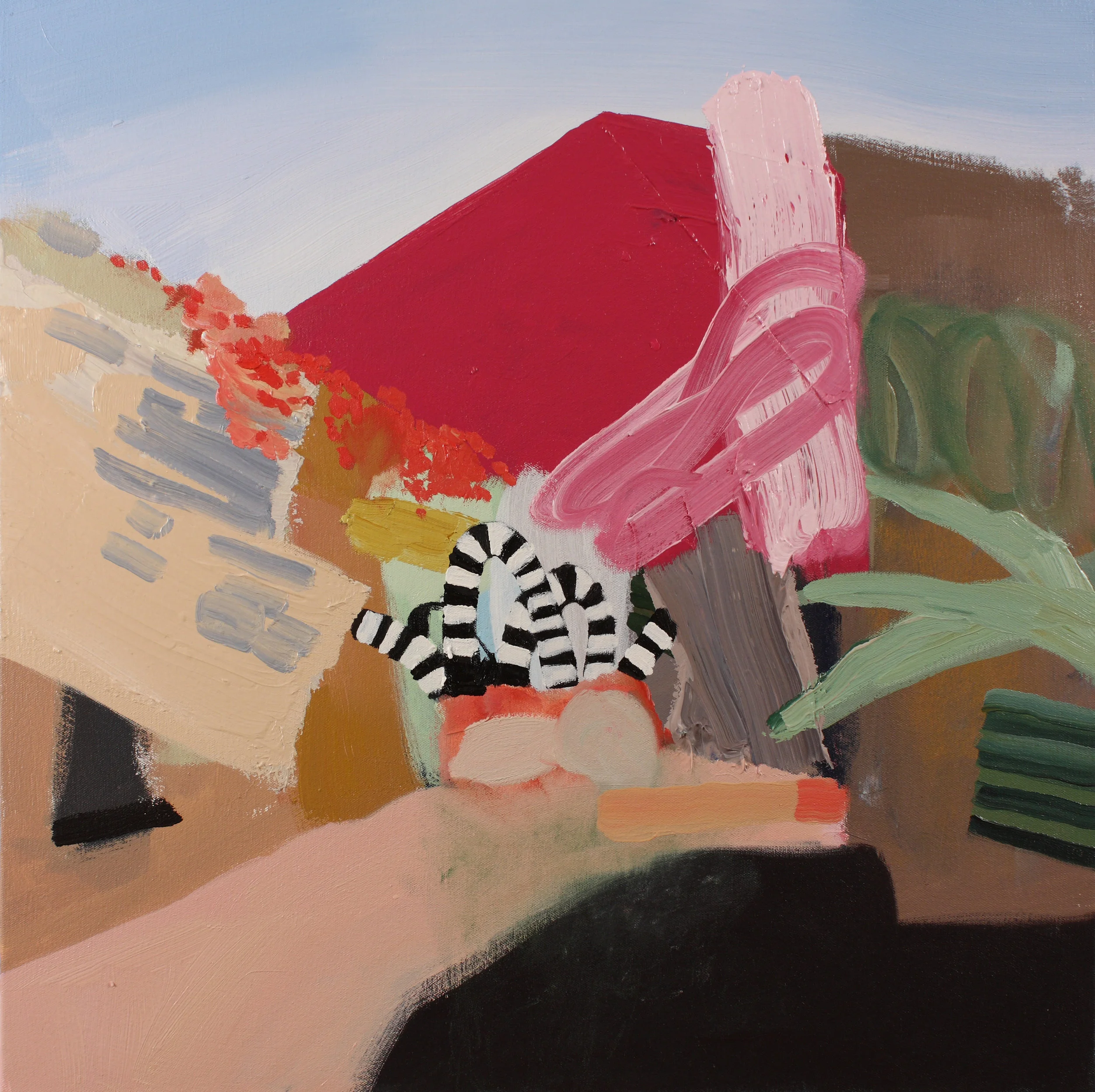 "My beloved is to me a sachet of myrrh that lies between my breasts," 2009. Oil on canvas, 24 x 24 inches