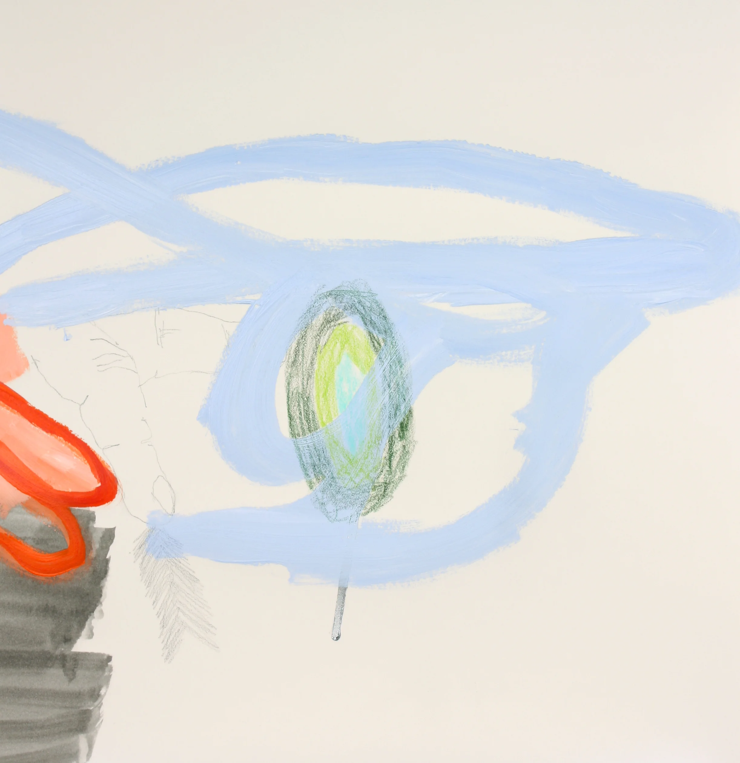 As We Go Spinning, 2011. Gouache, acrylic, pencil, colored pencil on paper, 15 x 13 inches