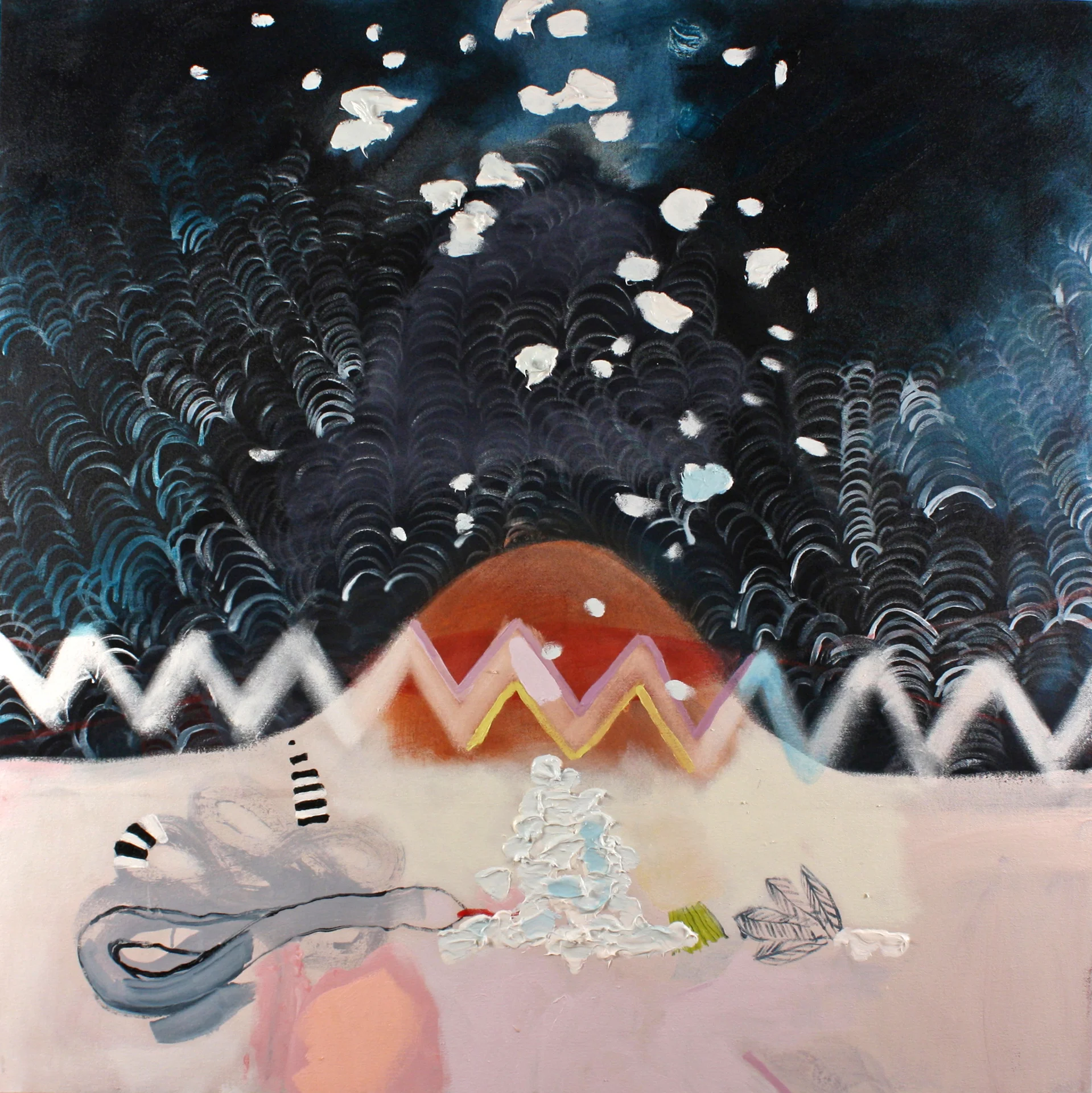 Until the day breathes and the shadows flee, 2012. Oil and acrylic on canvas, 40 x 40 inches