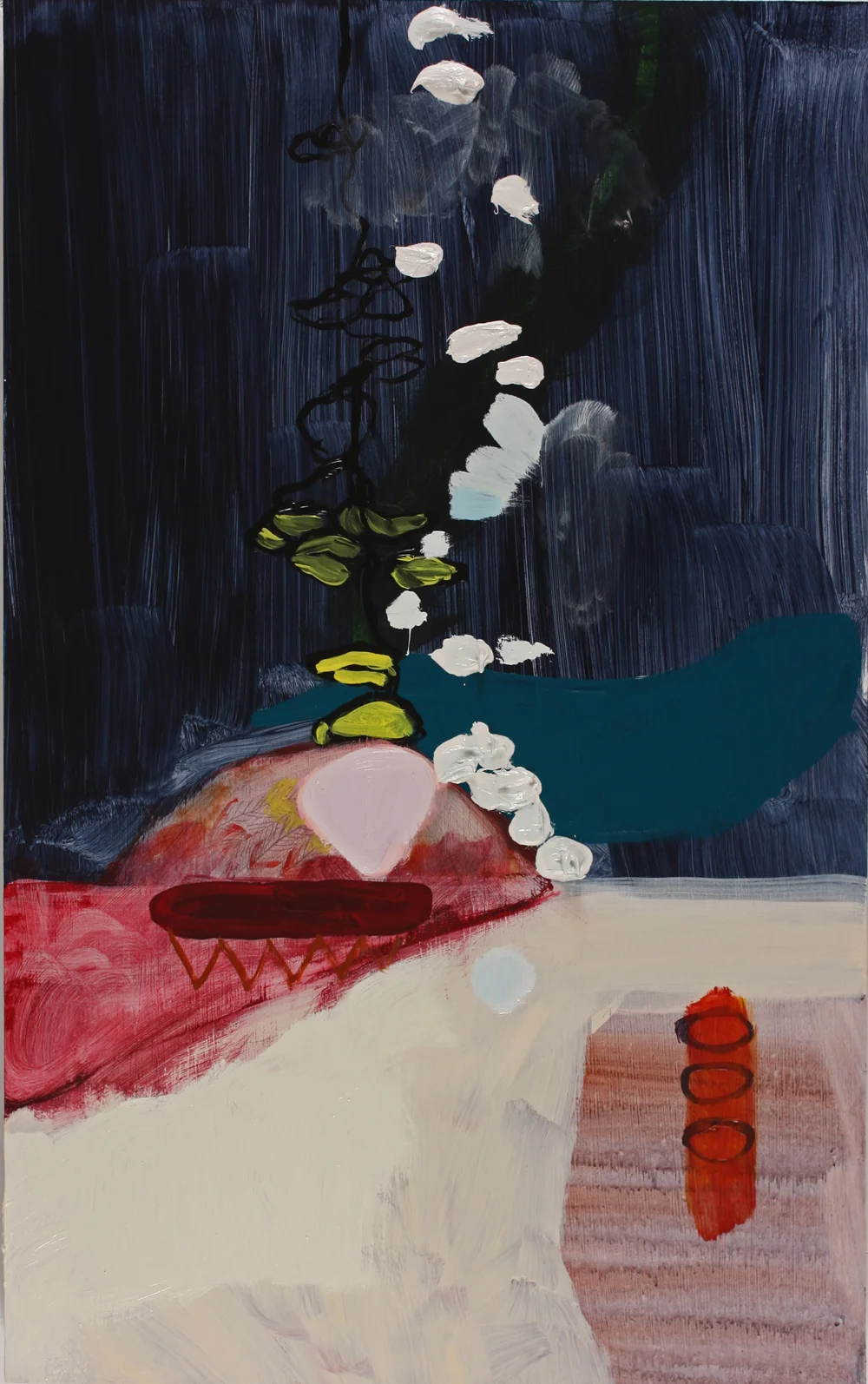 I called him, but he gave no answer acrylic, oil, pencil, colored pencil on panel, 2012. 26 x 16 inches