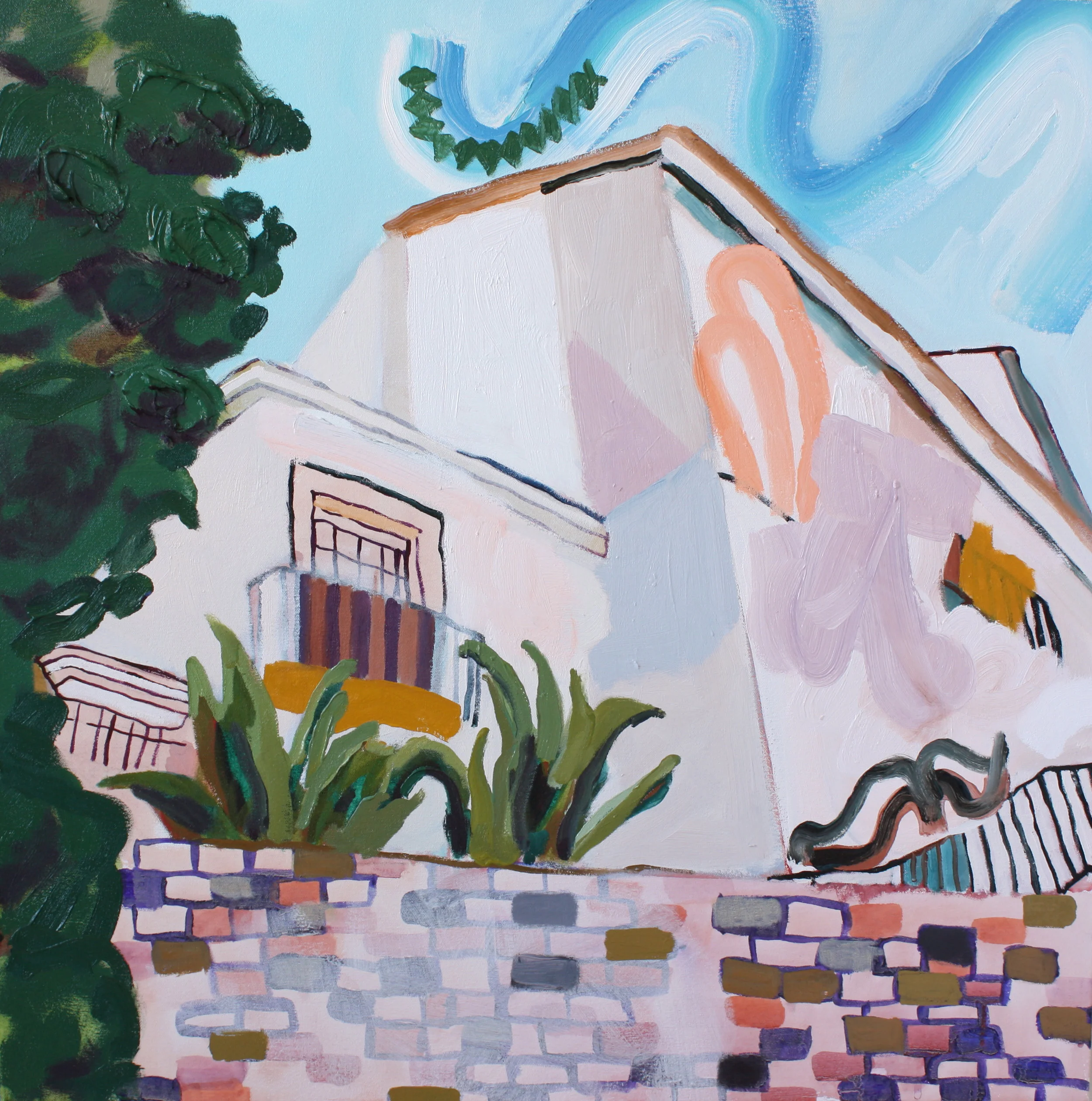 O you who dwell in the gardens, my companions are listening for your voice, 2013. Oil and acrylic on canvas, 30 x 30 inches