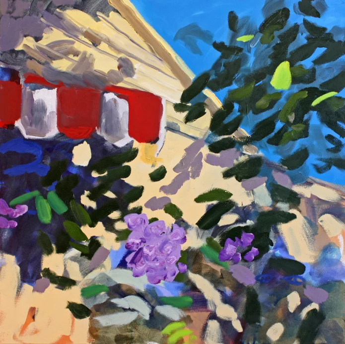 On Mammy’s Left (The Street), 2017. Oil and acrylic on canvas, 36 x 36 inches. o