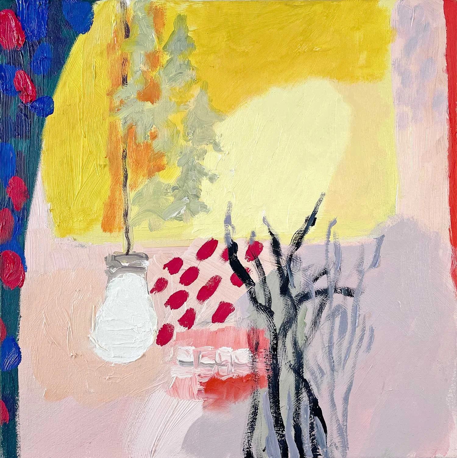 The Ground, which Opens Its Mouth (Winter Bulb), 2025. Oil and acrylic on canvas, 16 x 16 inches. o