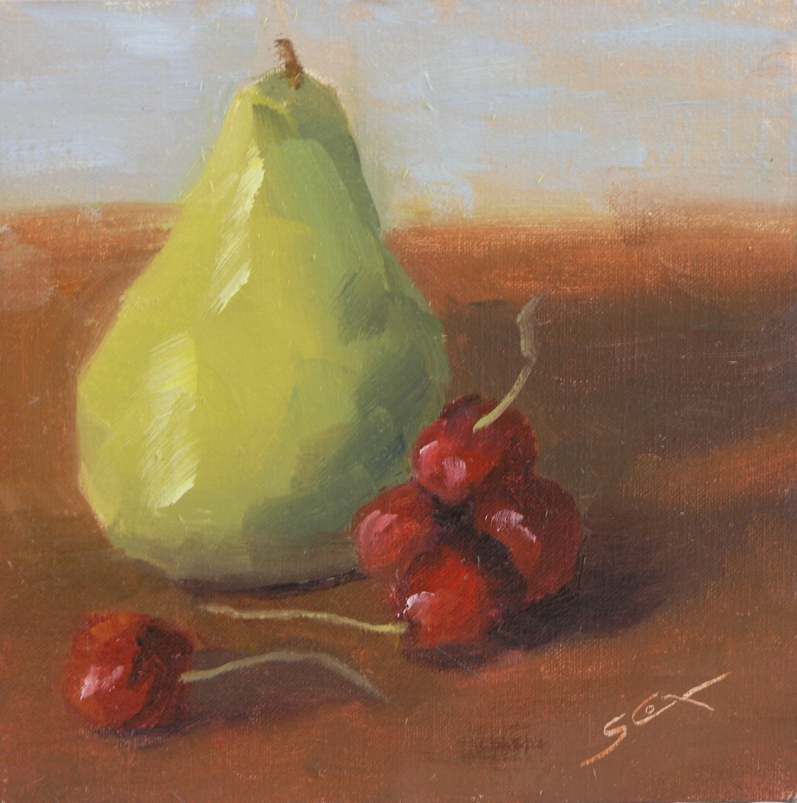 Pear and Cherries 2.JPG