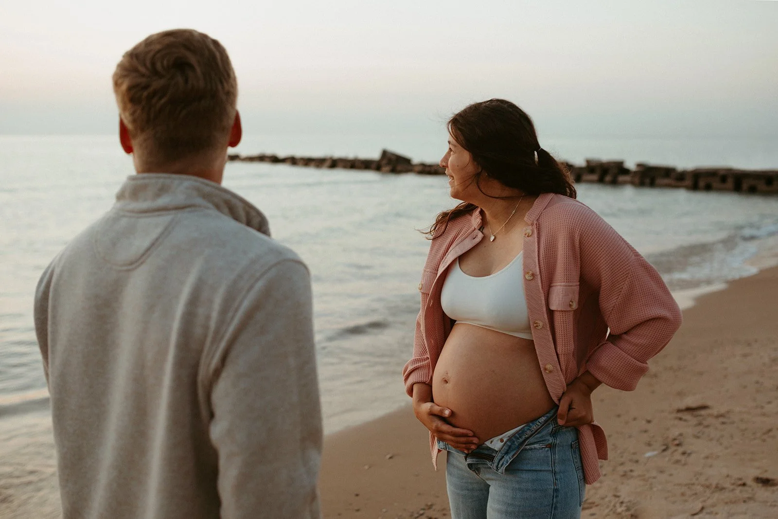 Maternity Portraits at Atwater Beach- Milwaukee, WI