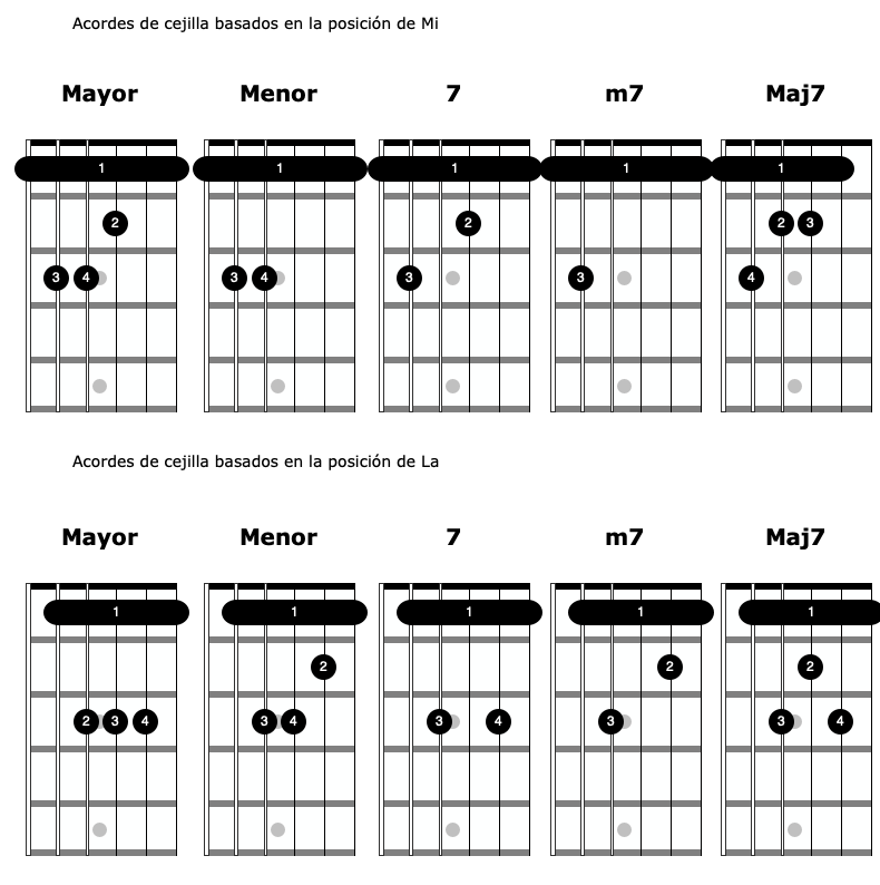 búnker codicioso Paisaje ACORDES Básicos con CEJILLA 😱 | Curso de ACORDES para GUITARRA — Clases de  Guitarra Online