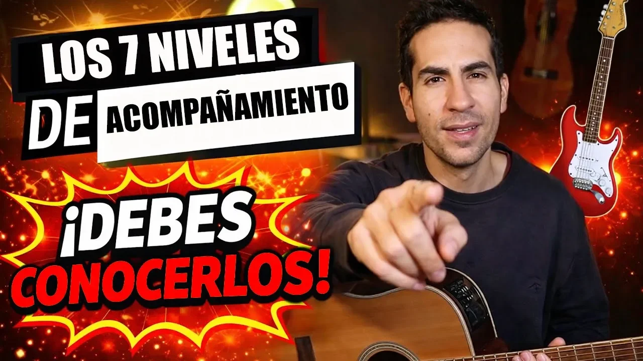 Los 7 niveles que debes dominar para acompañar canciones con la guitarra (sin frustrarte)