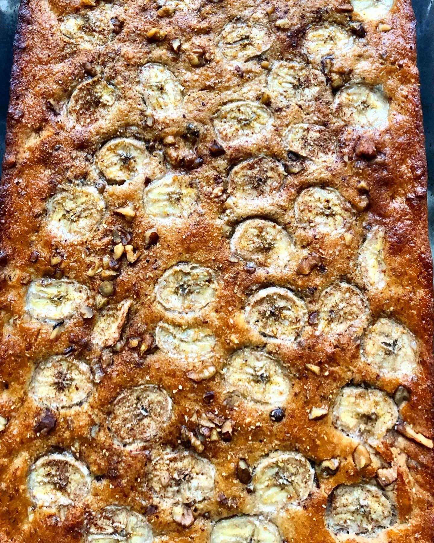 Pancake Banana Bread with Cocao Nibs, Coconut and Walnuts