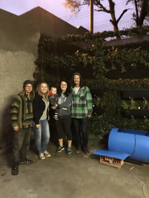 Connor & Adelyne with Becky & Tim after installing the aquaponics system.