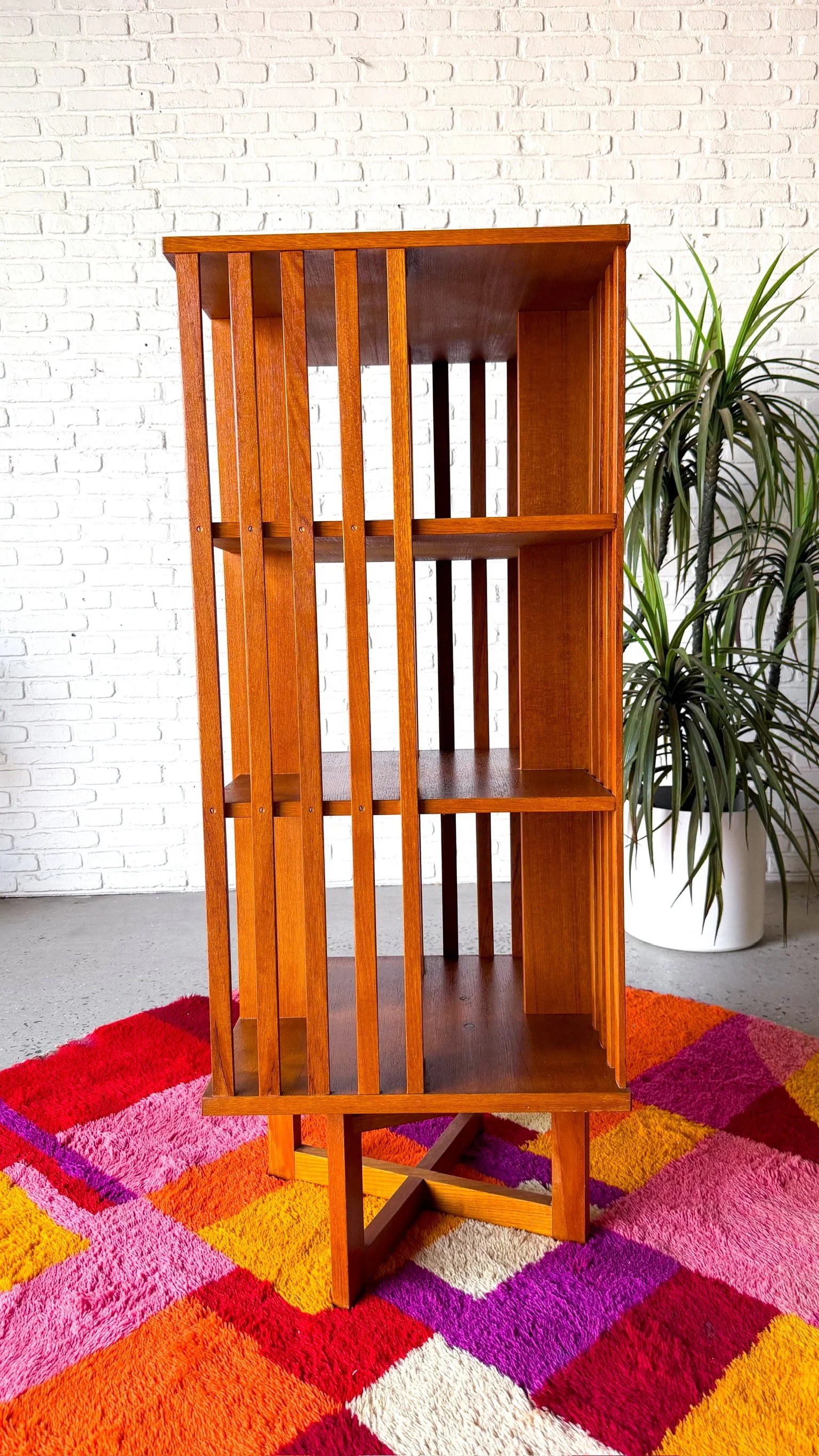 Rotating Teak Bookcase Made in Sweden1.jpg