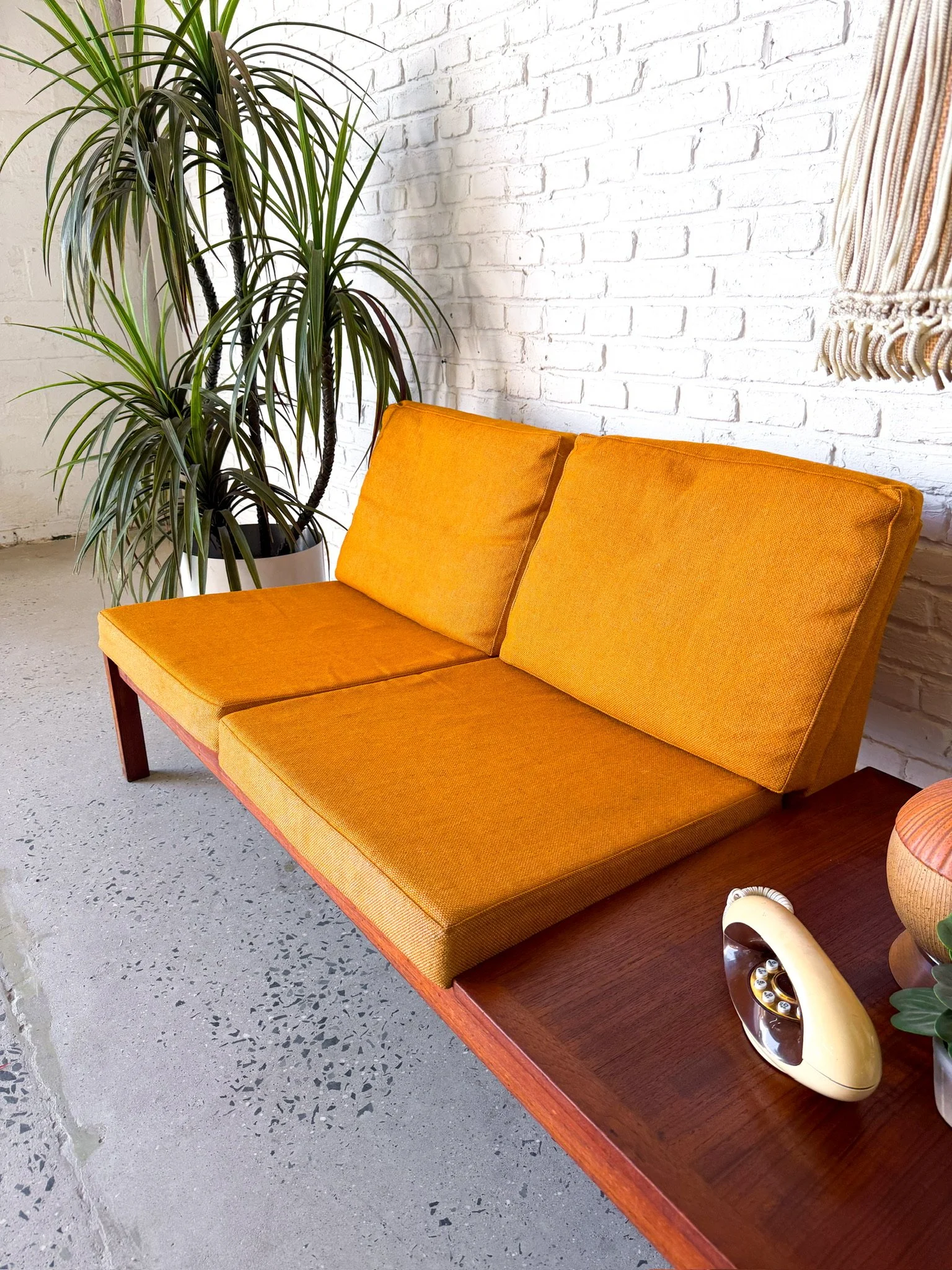 Danish Two Seater Sofa with Built In Side Table14.jpg