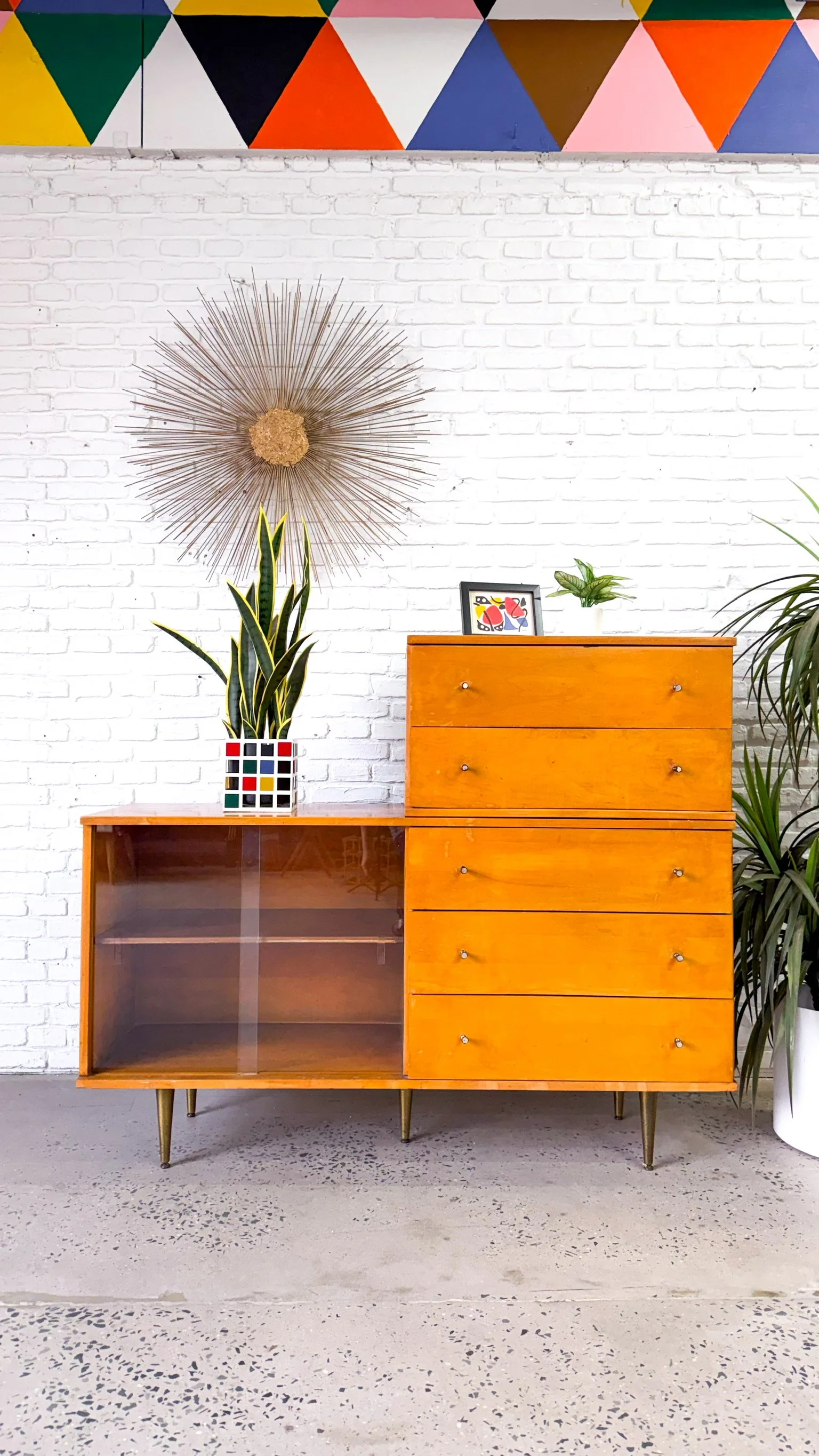 Solid Maple 1950's Modular Dresser Shelf Combo1.jpg