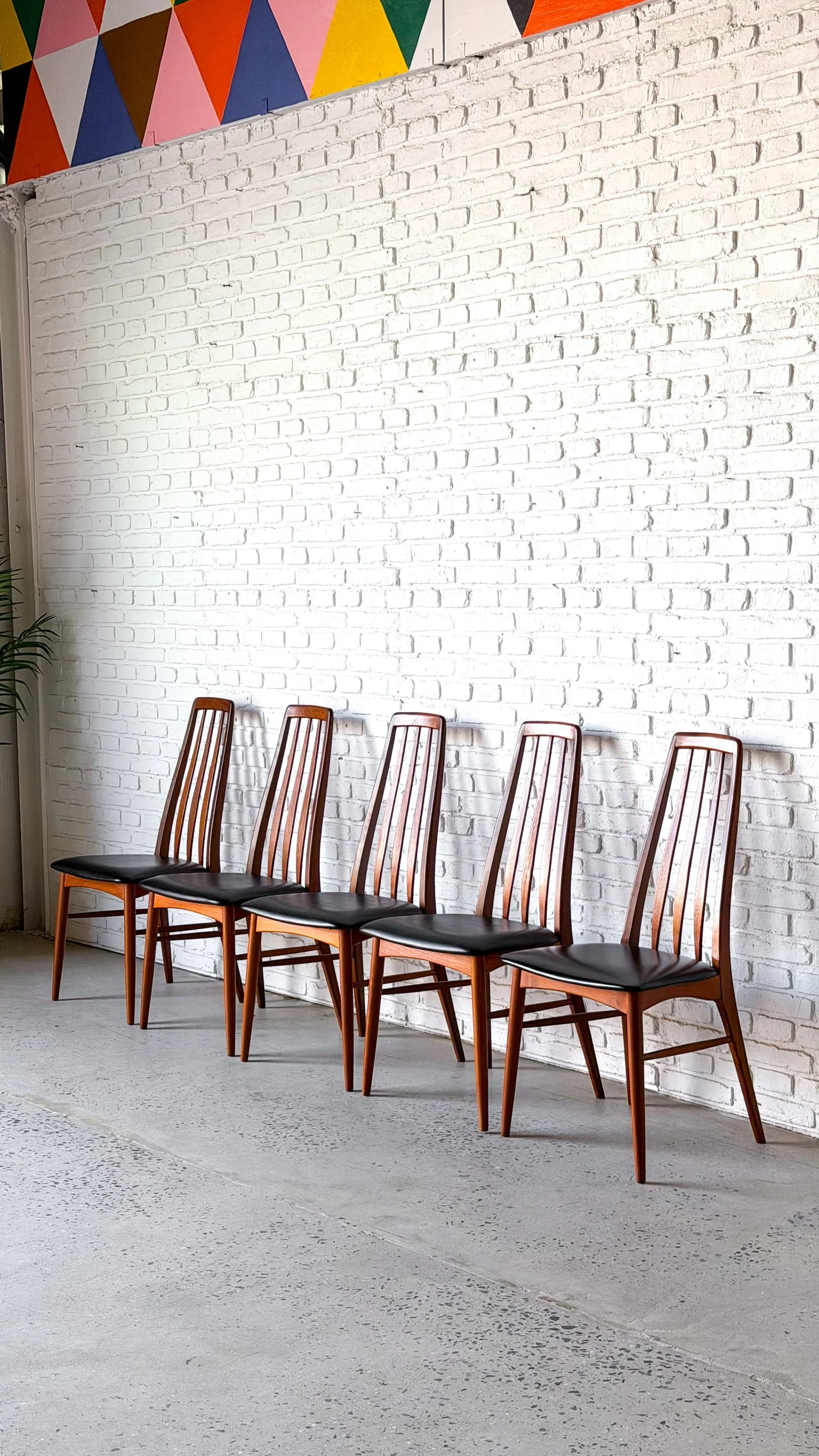 6 danish modern teak “eva” dining chairs by niels koefoed2.jpg