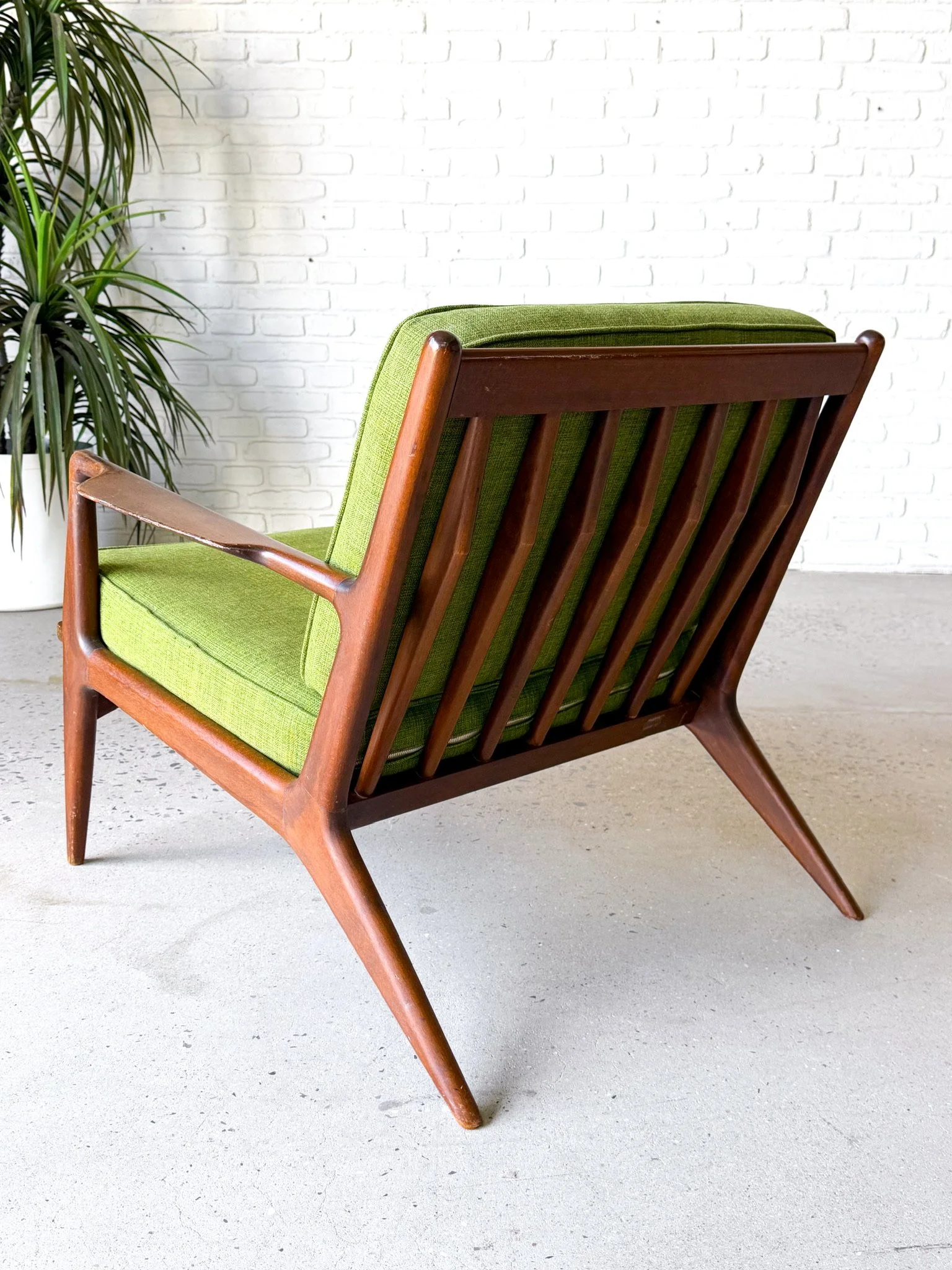 Danish Modern Lounge Chair with Original Green Upholstery9.jpg