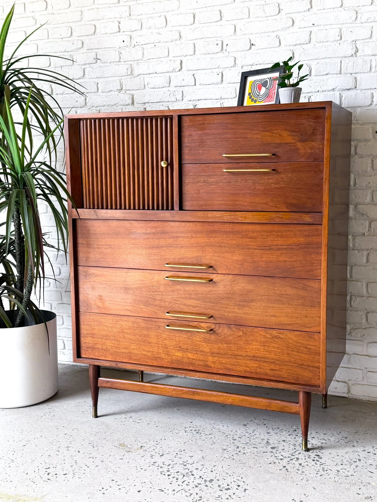 Walnut Highboy Dresser Mid Century Modern4.jpg