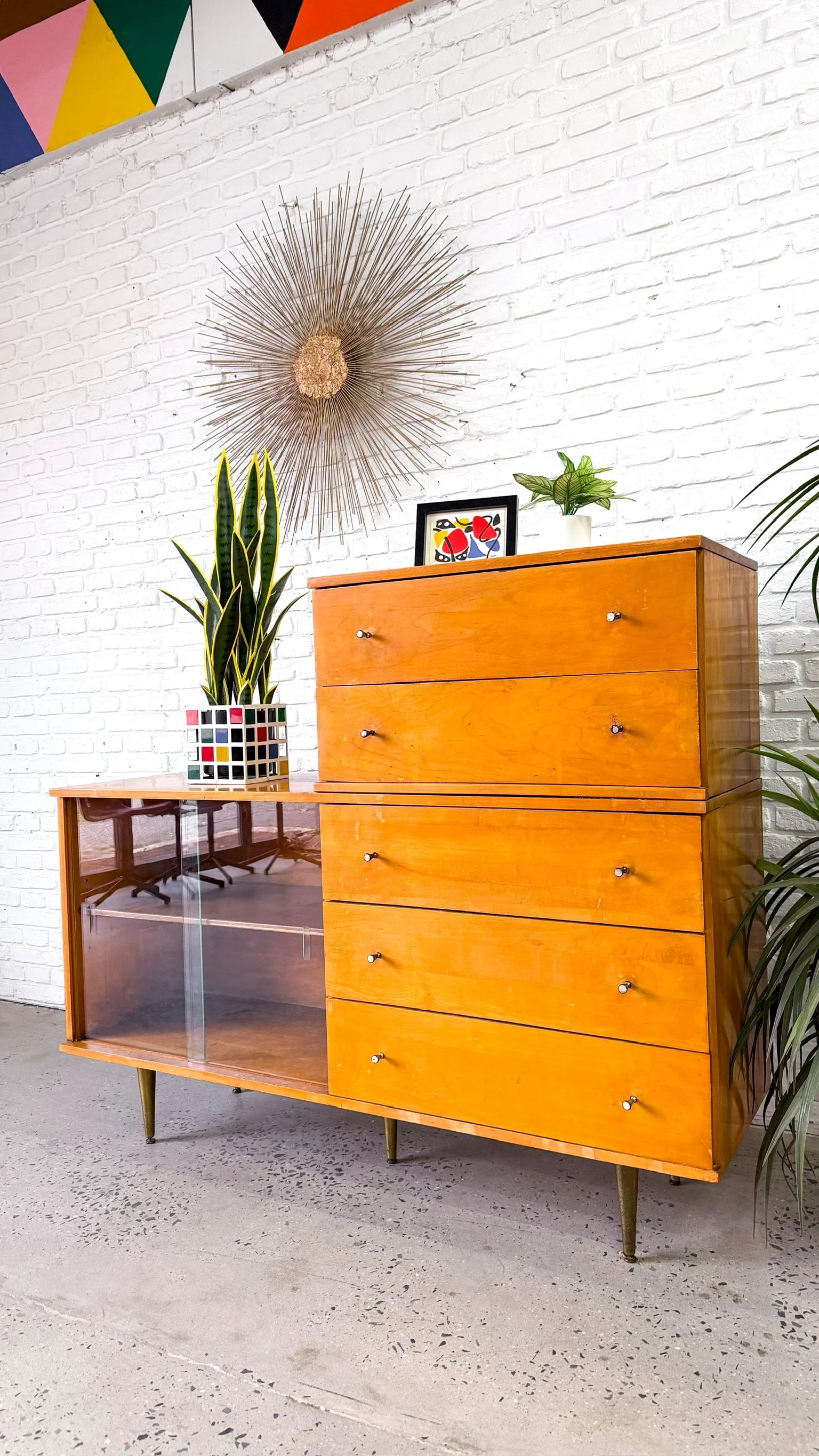 Solid Maple 1950's Modular Dresser Shelf Combo2.jpg