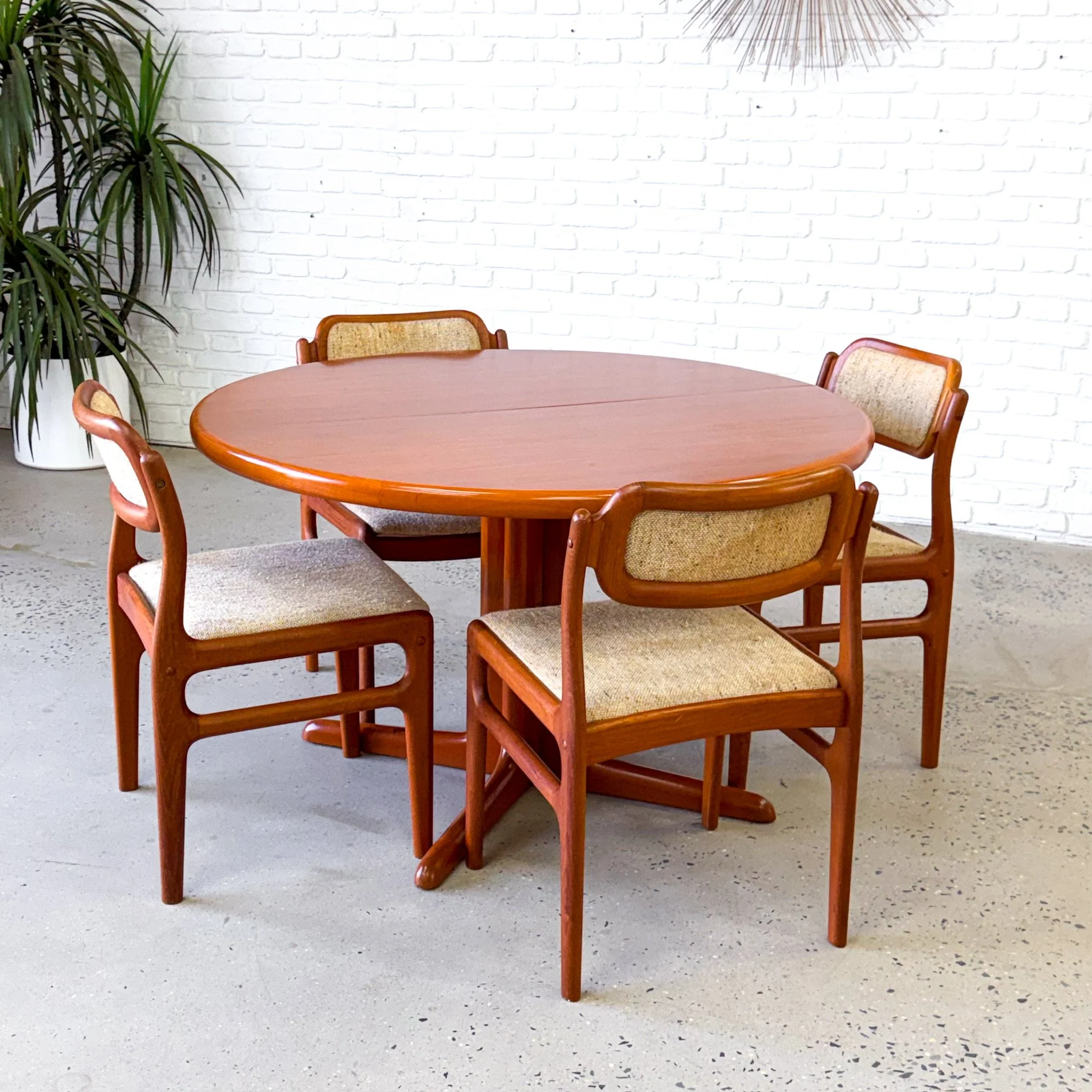 Danish Modern Circular Dining Table with Two Leaves4.jpg