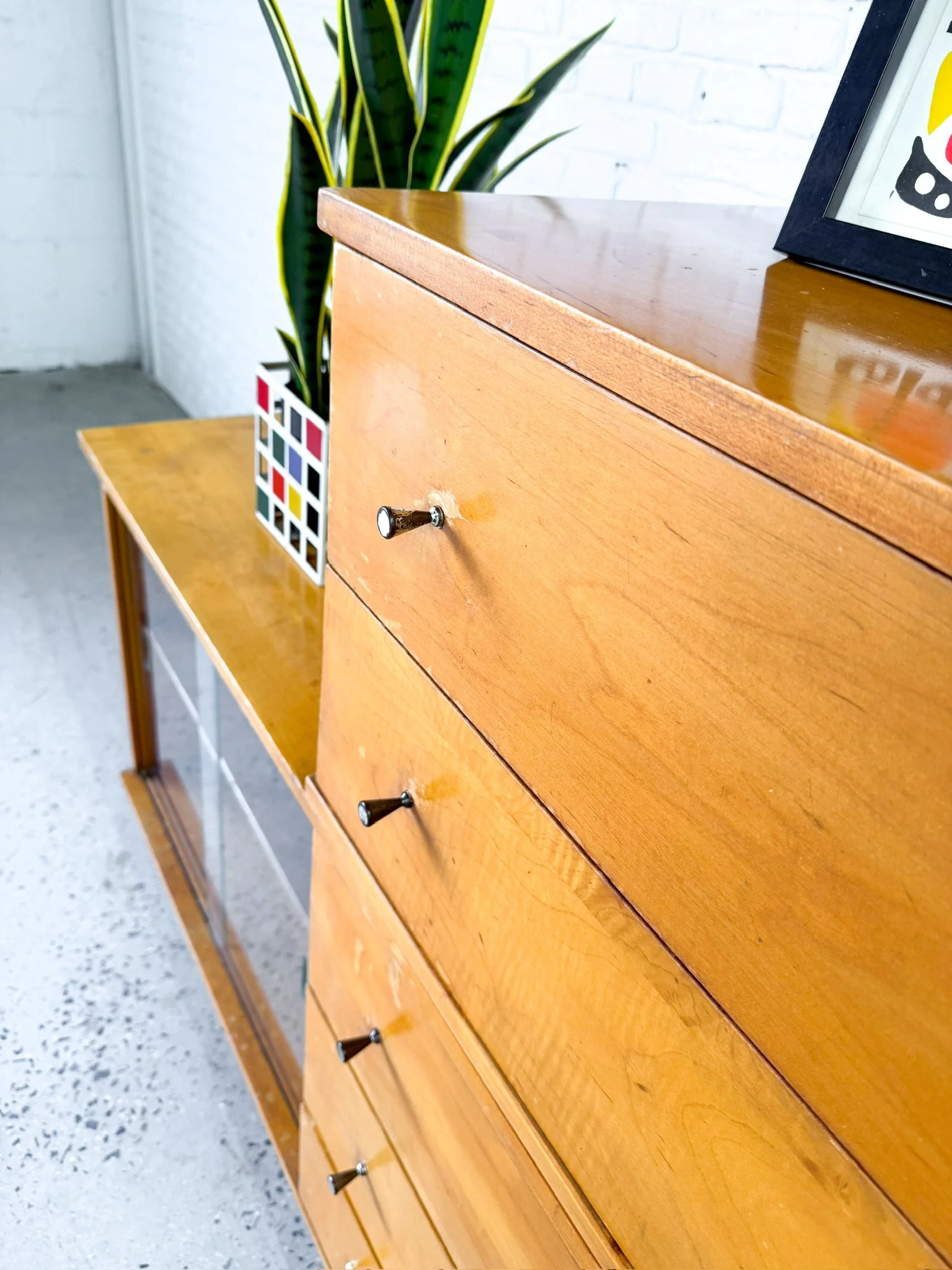Solid Maple 1950's Modular Dresser Shelf Combo6.jpg