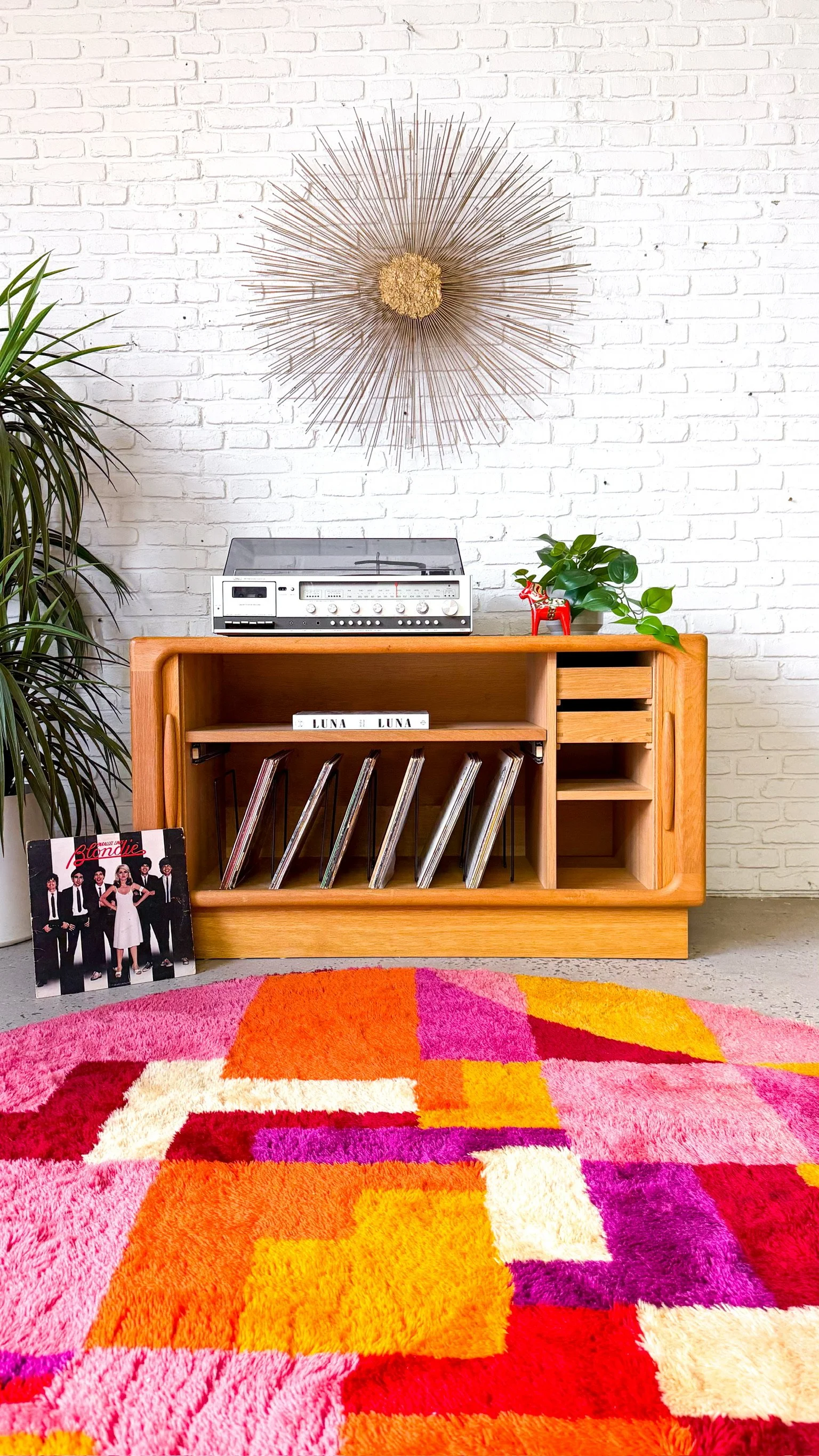 Dyrlund Danish Oak Tambour Door Media Cabinet13.jpg
