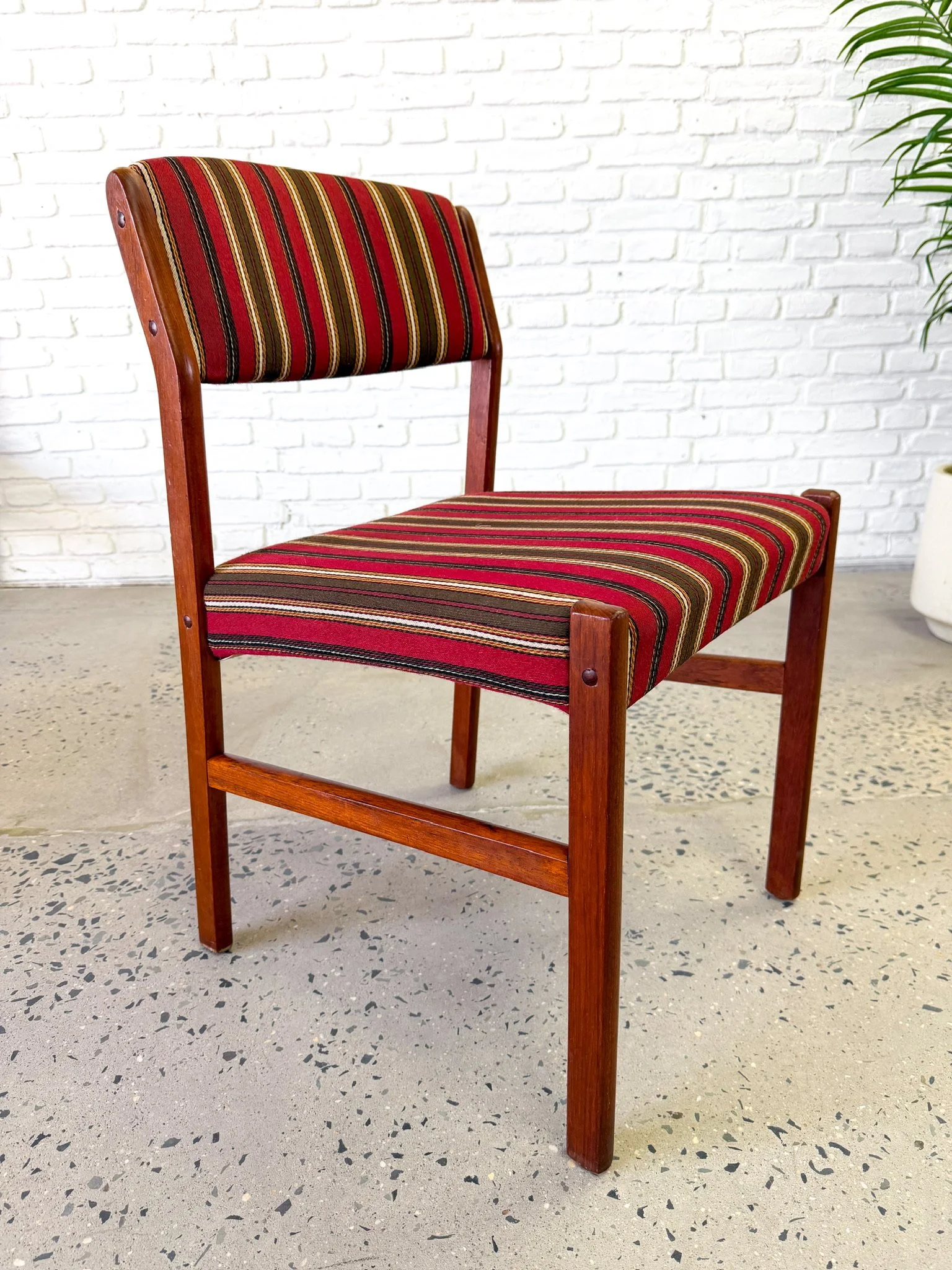Danish Teak Dining Chairs Set of 6 red stripe14.jpg