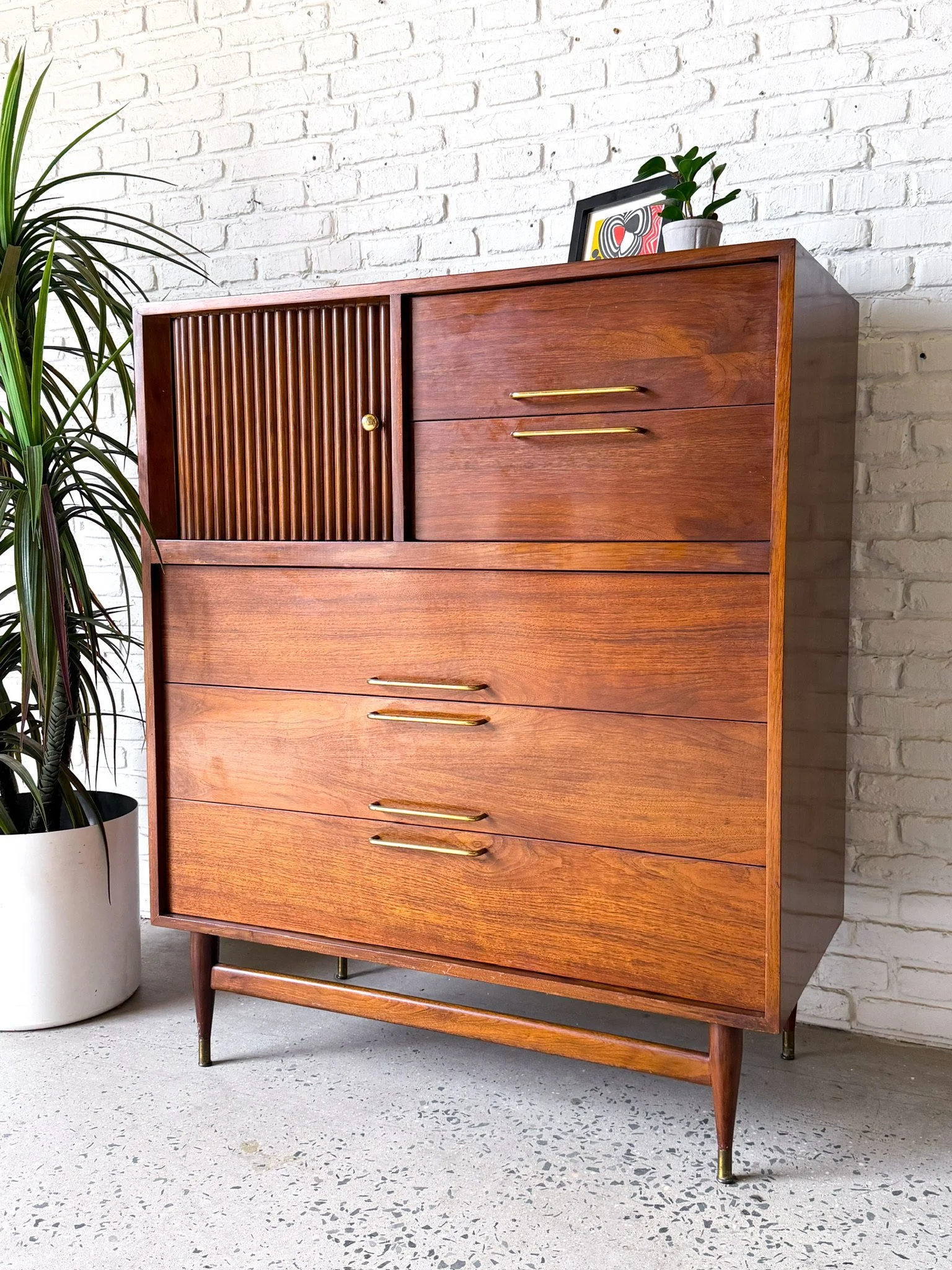 Walnut Highboy Dresser Mid Century Modern3.jpg