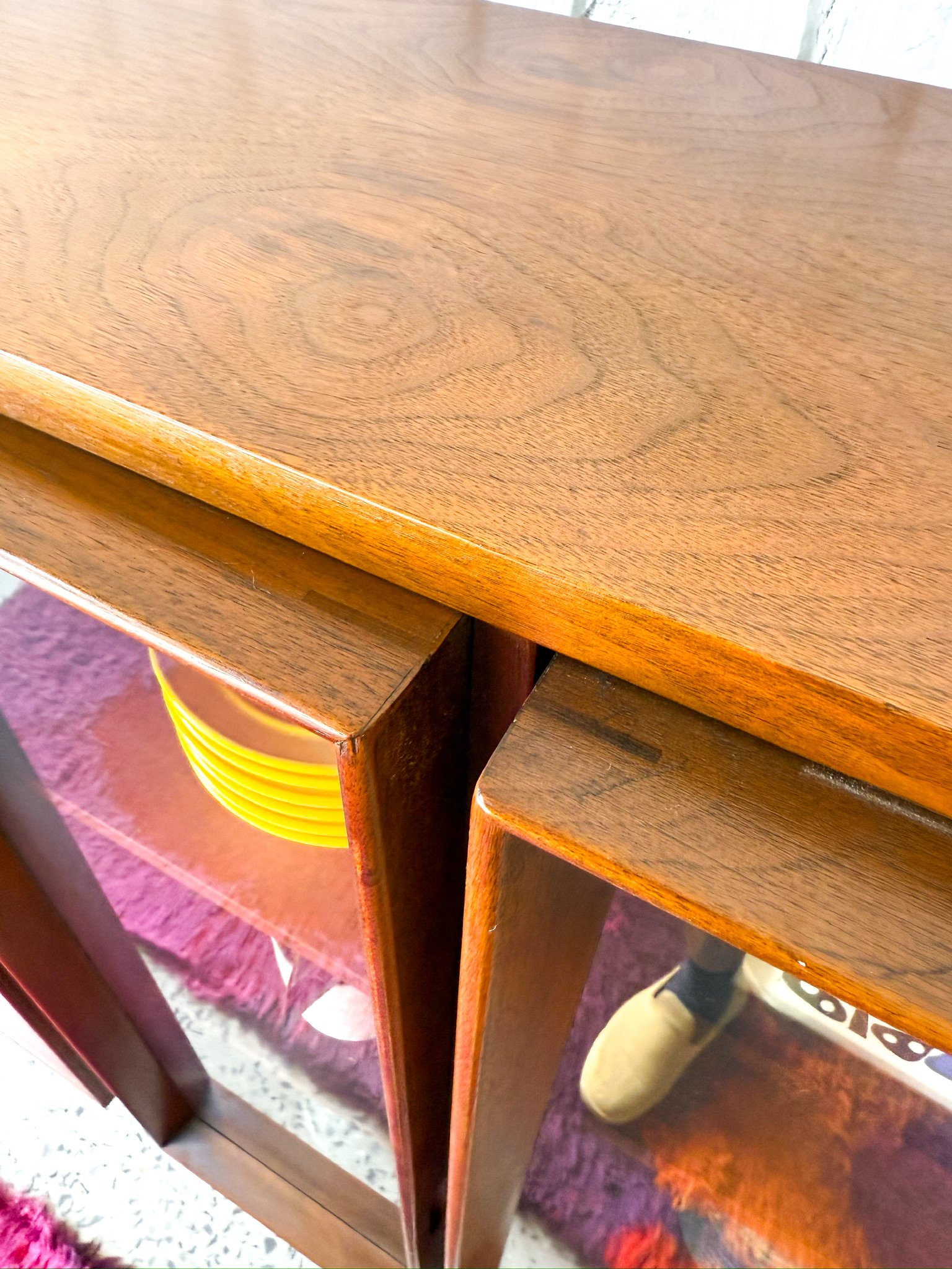 1960s Modern Walnut Curio Cabinet Display Shelving