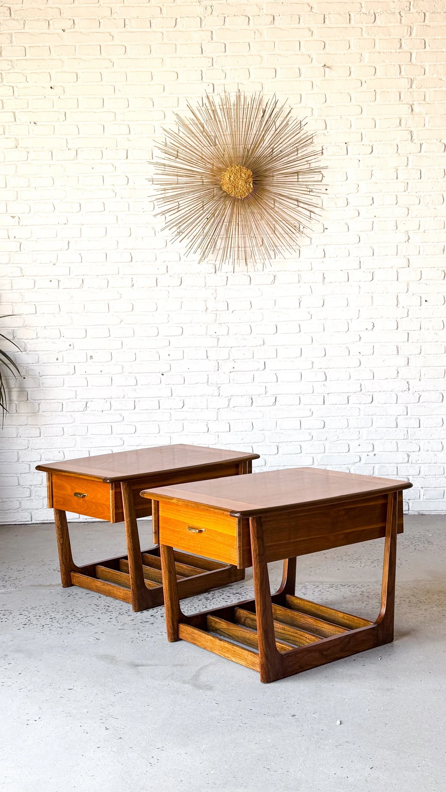 Mid Century Sleigh Leg Side Tables by Lane- Pair!1.jpg