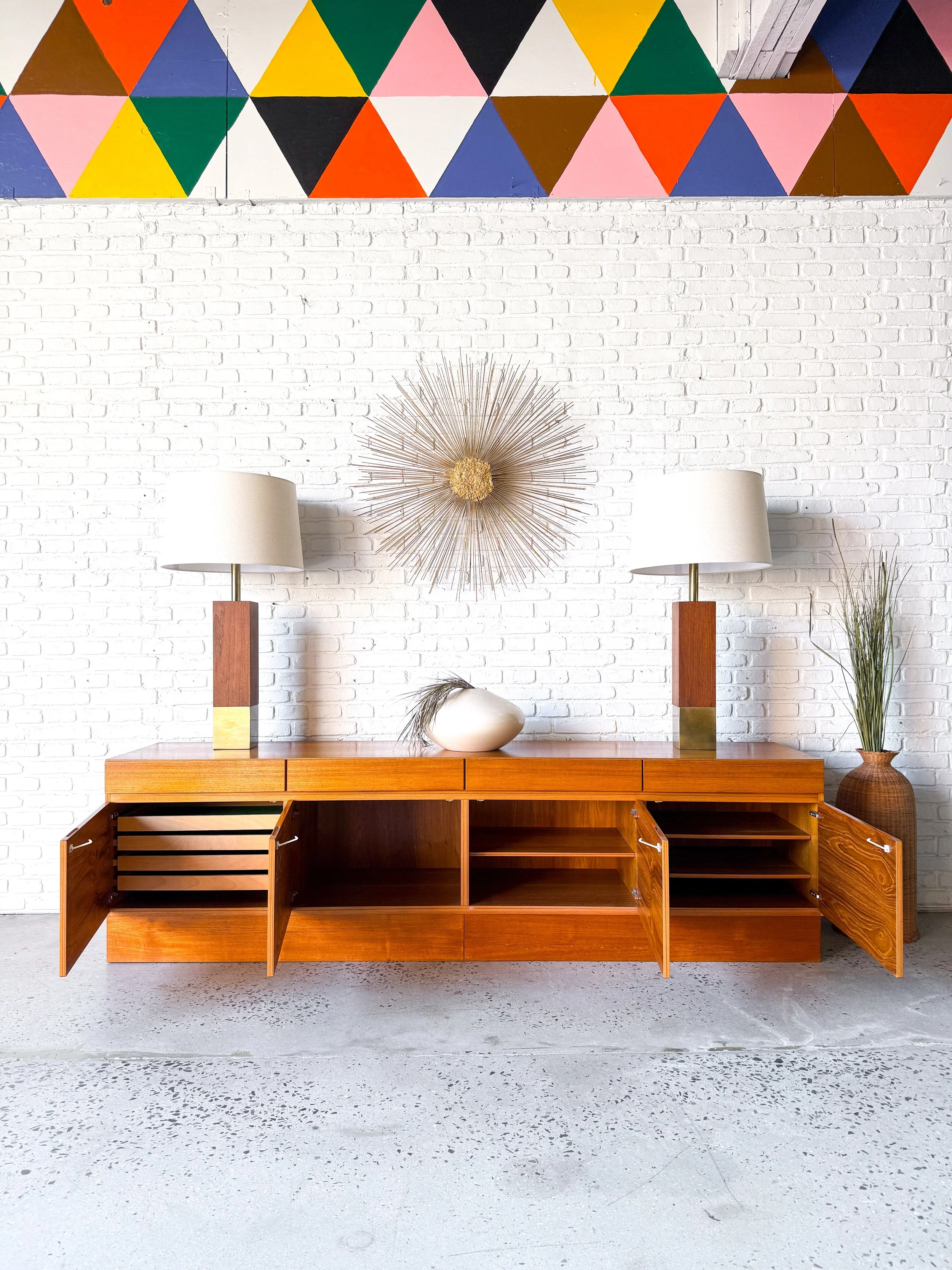 1970s XL Danish Teak Credenza Media Cabinet12.JPG