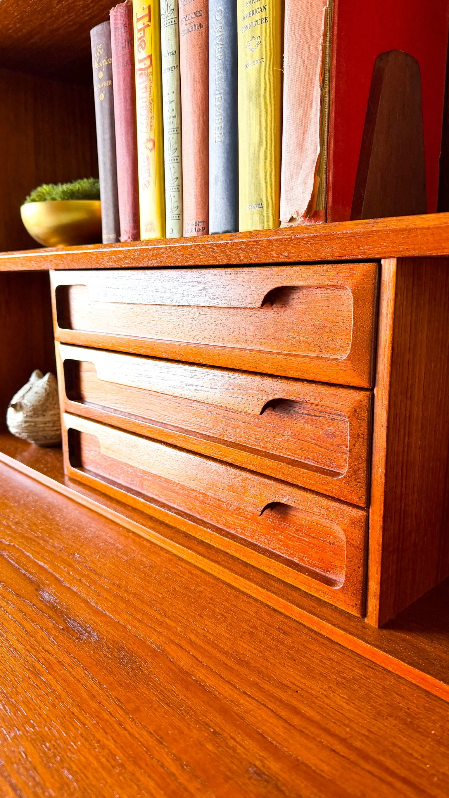 Danish Modern Teak Secretary Desk Bookshelf6.jpg