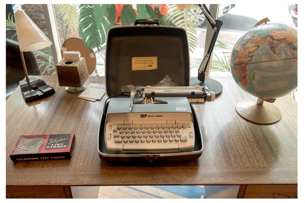 A typewriter, globe and other obsolete but charming items