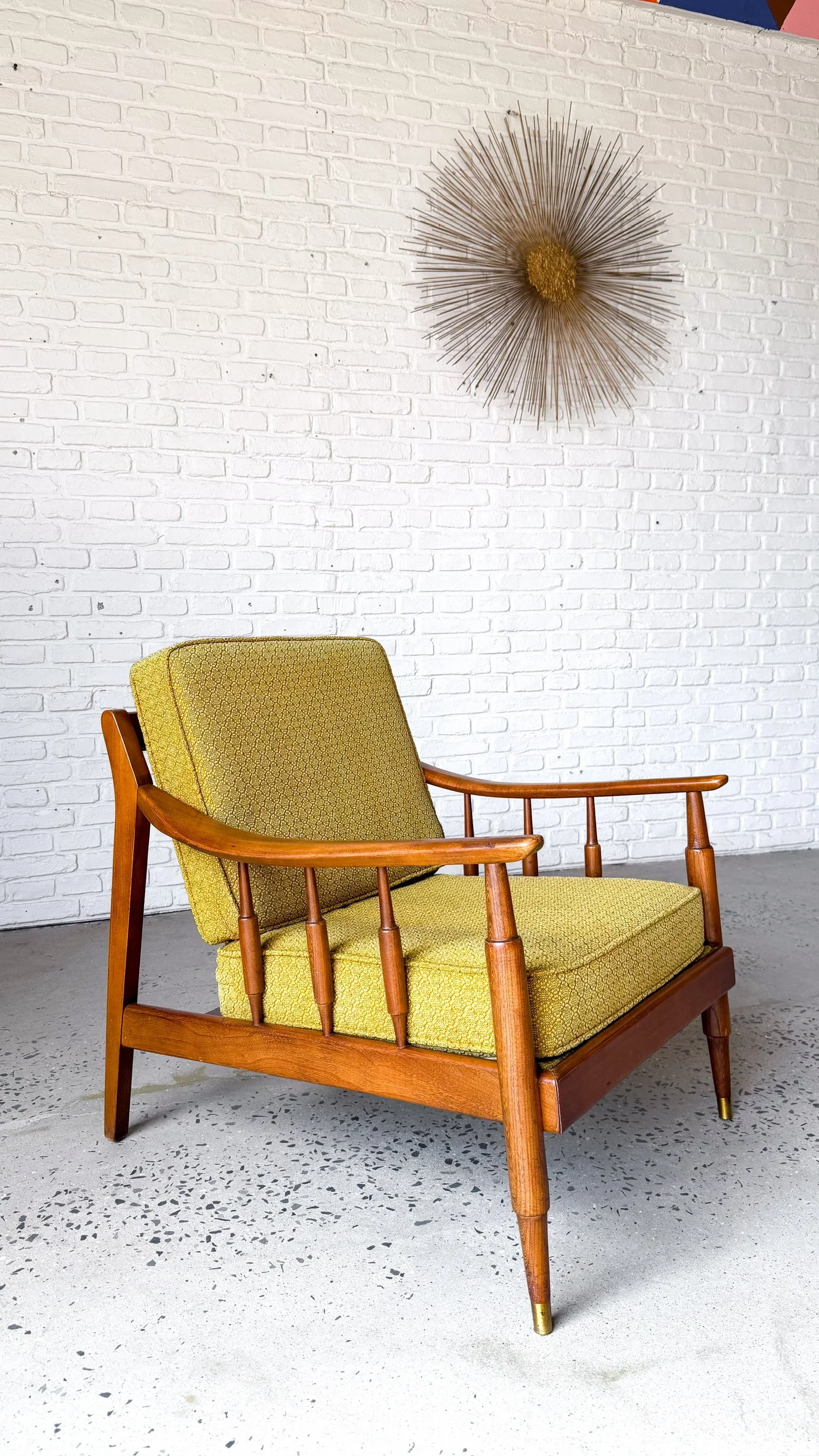 Vintage Yellow Lounge Chair With Original Cushions1.jpg
